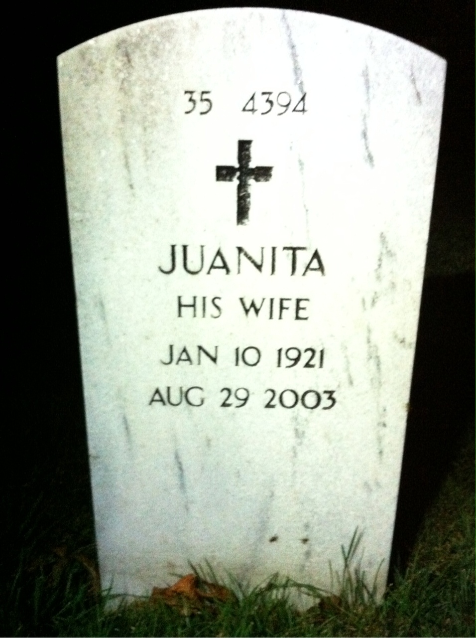 Back of headstone — Gordon Mcmanus