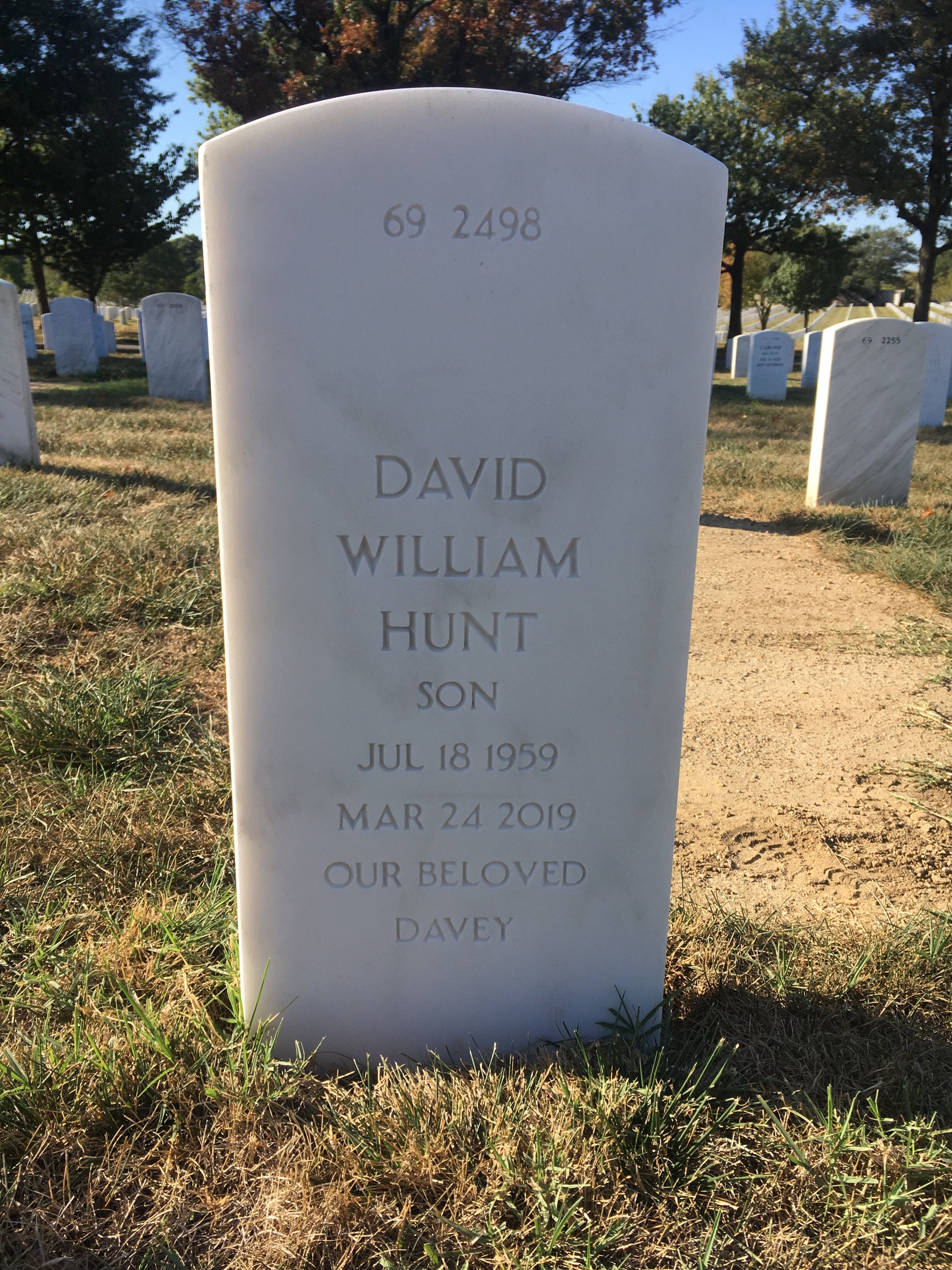 Back of headstone — Cleophus Hunt