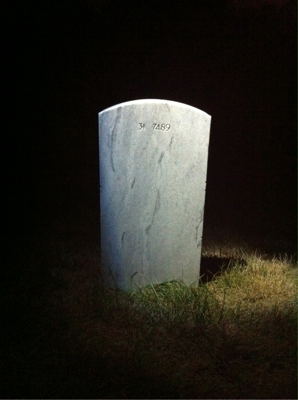 Back of headstone — Fred Motsinger