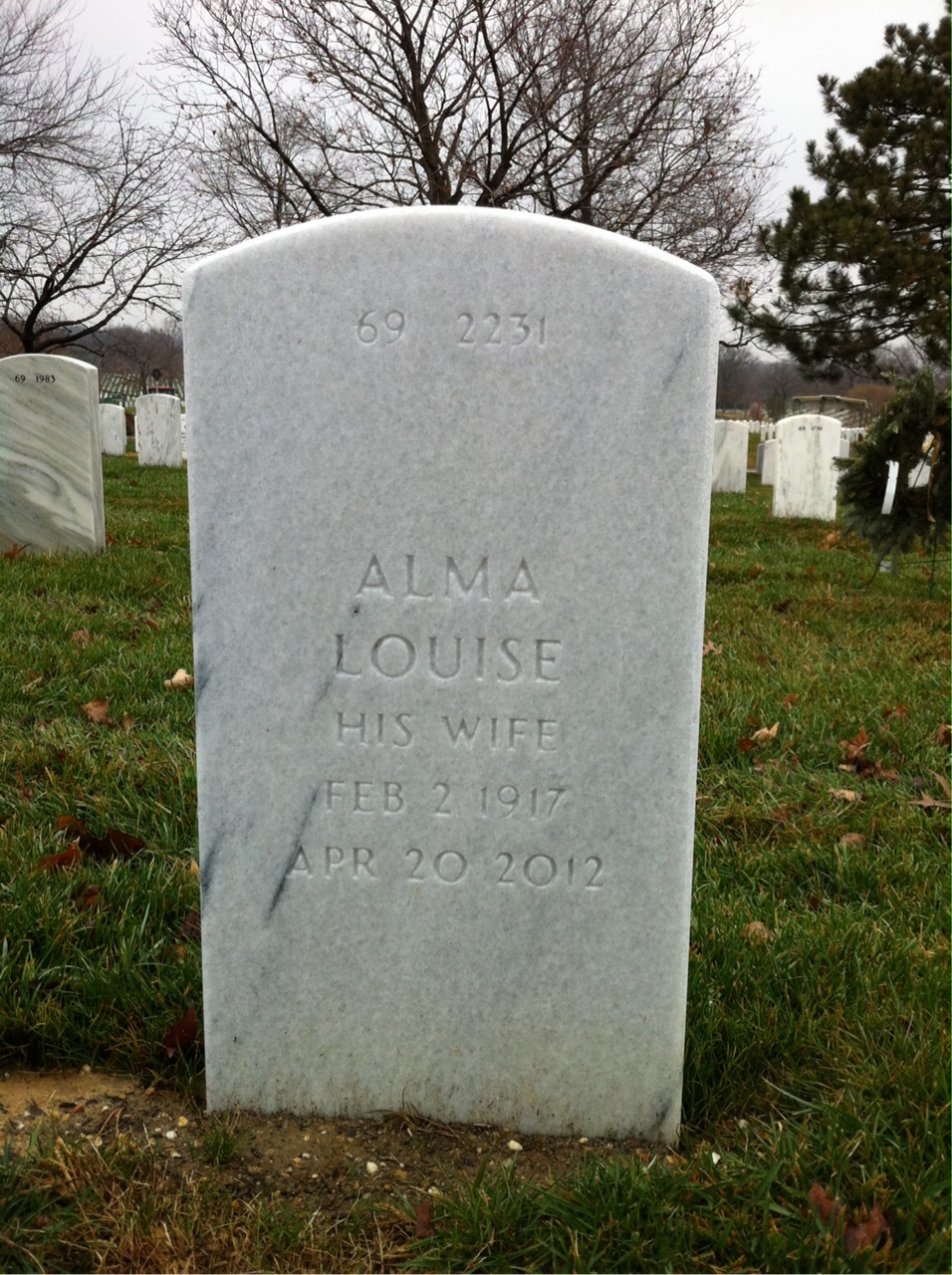 Back of headstone — Donald Keating