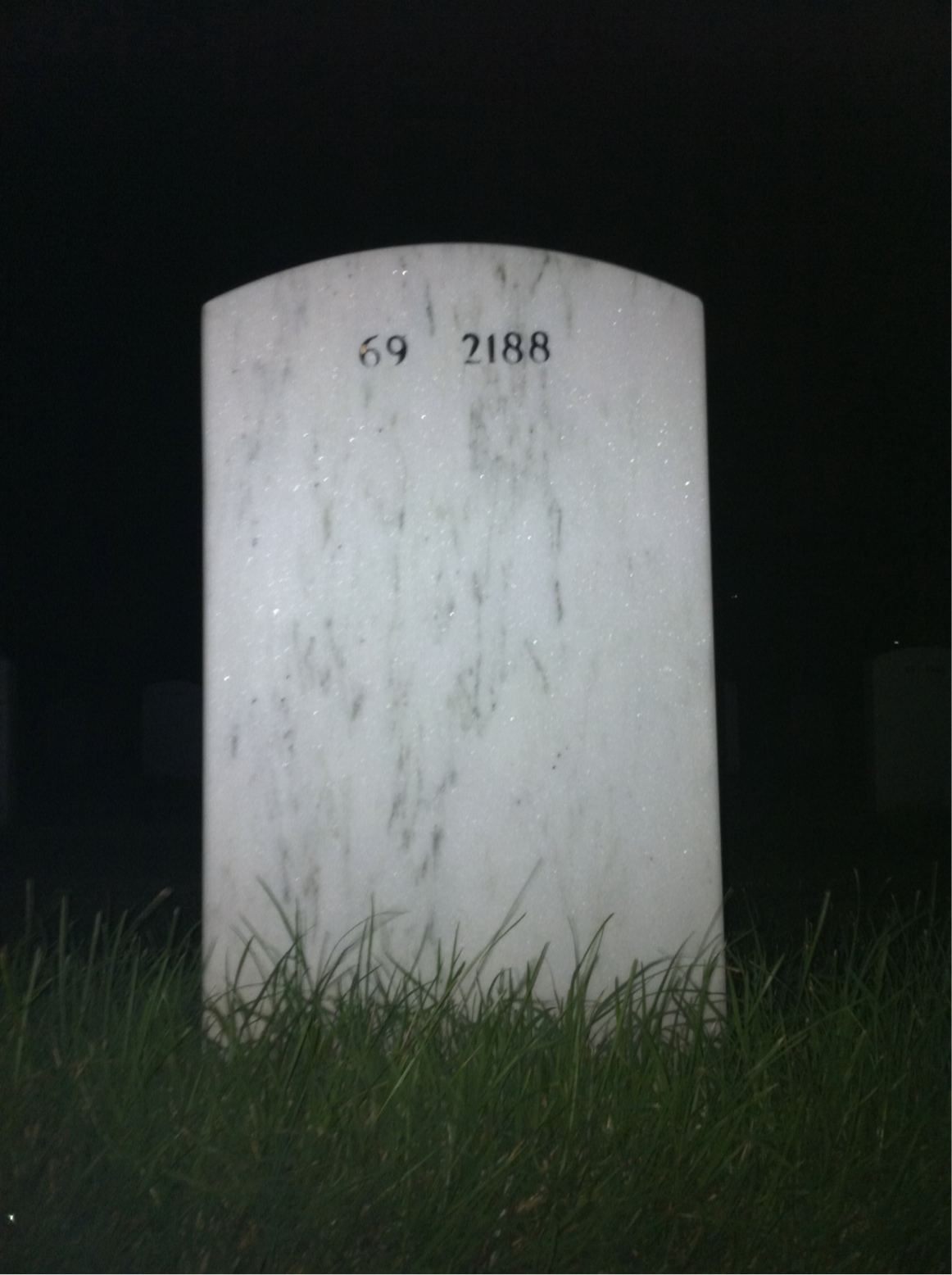 Back of headstone — Russell Johnson