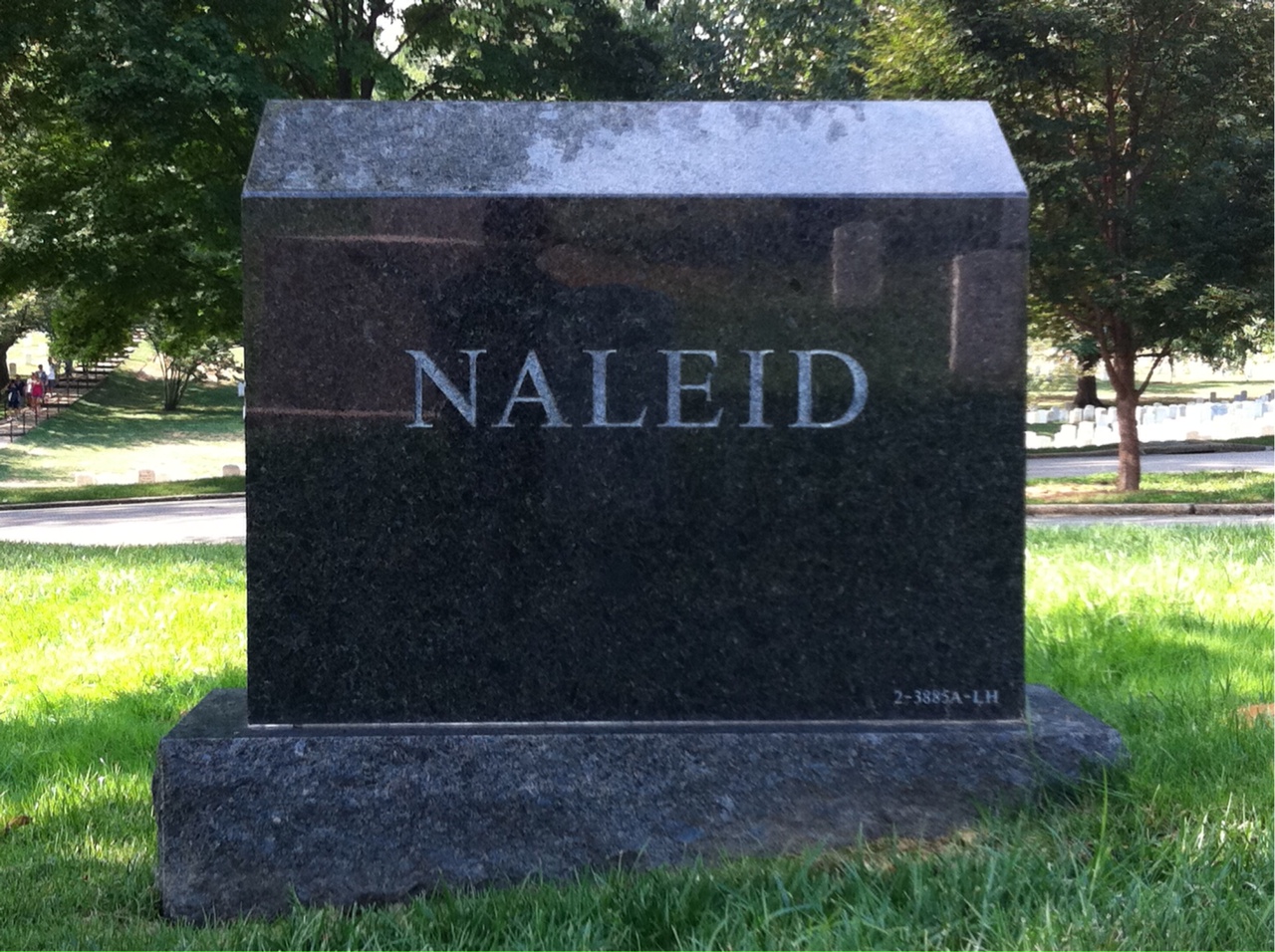 Back of headstone — Jerome Naleid