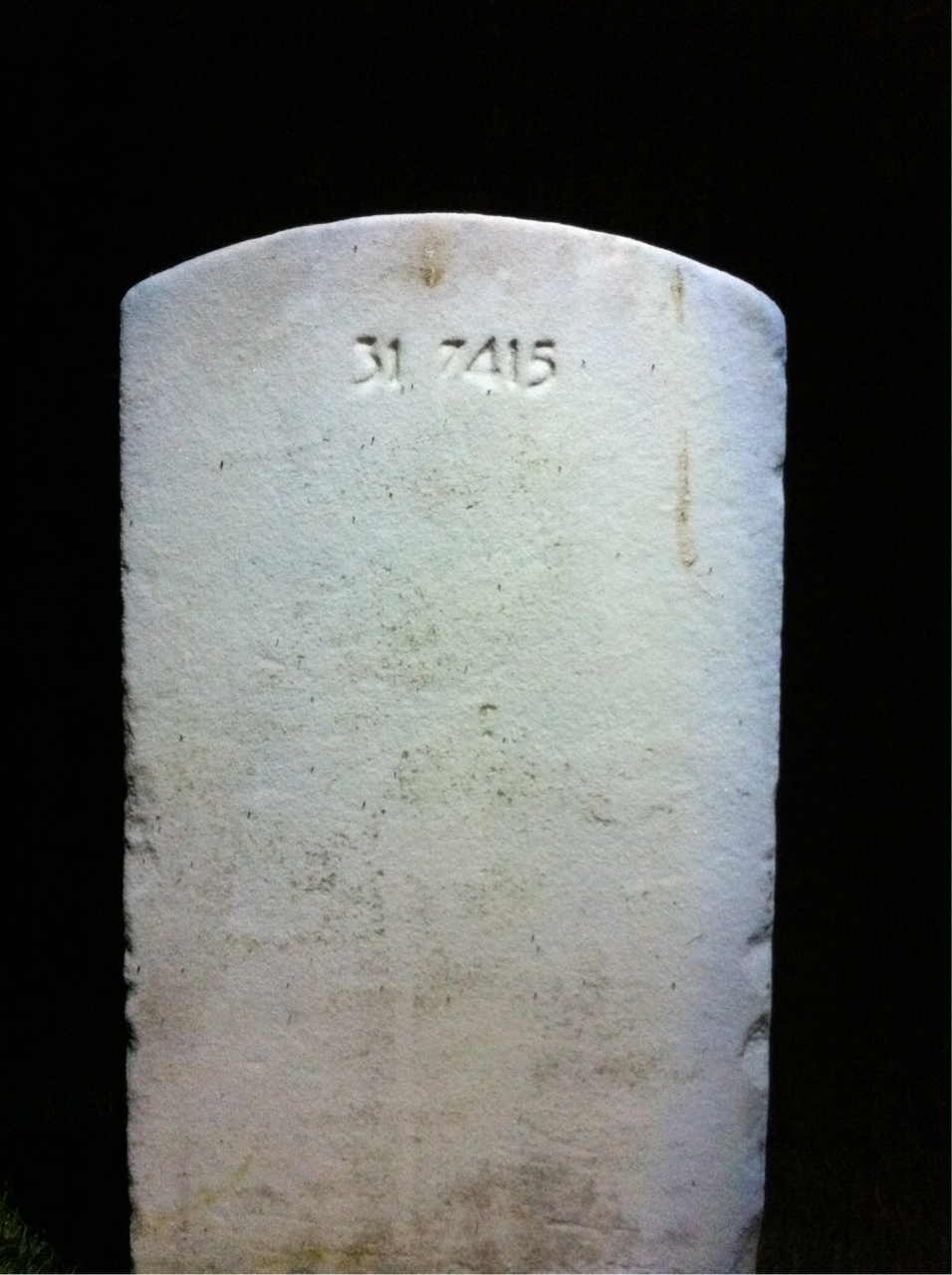 Back of headstone — Bert Musick