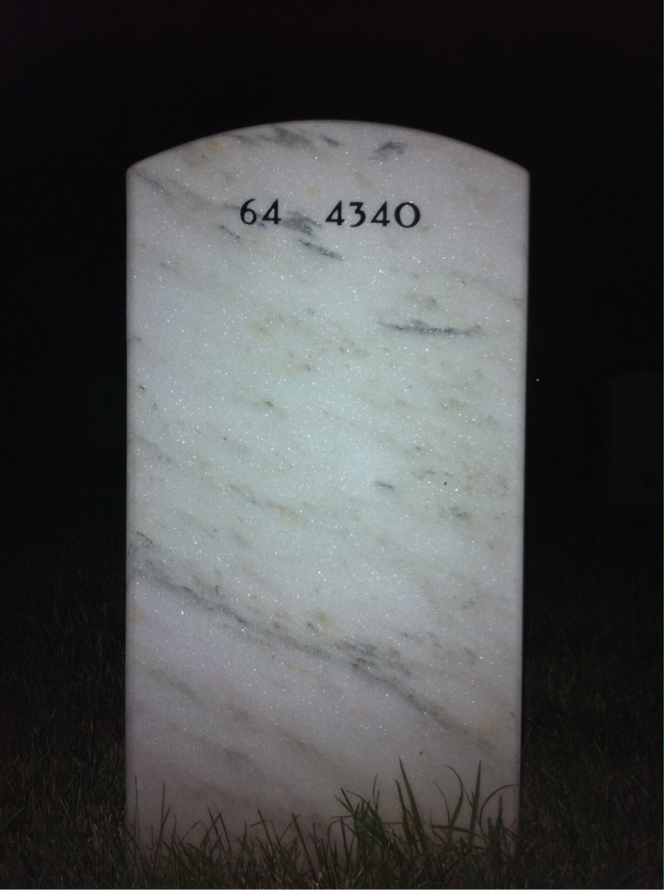 Back of headstone — James Webber