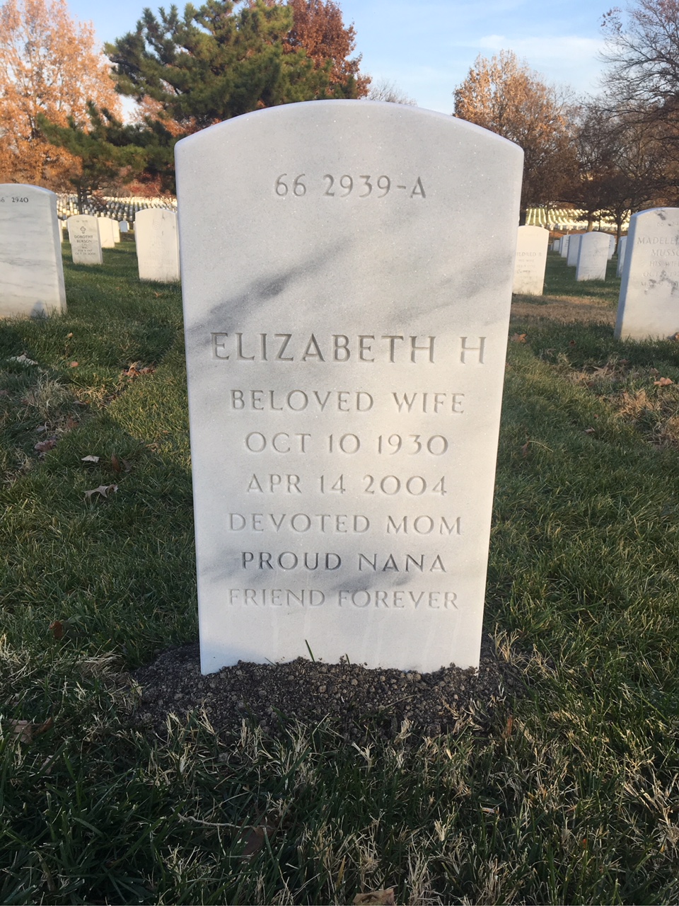 Back of headstone — Arthur Wordell