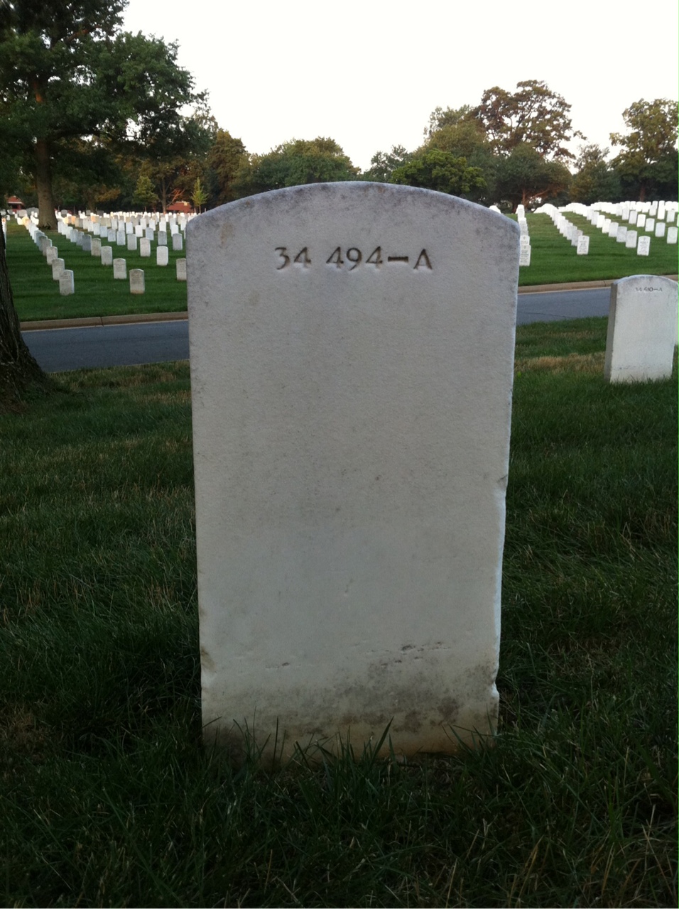 Back of headstone — George Anderson