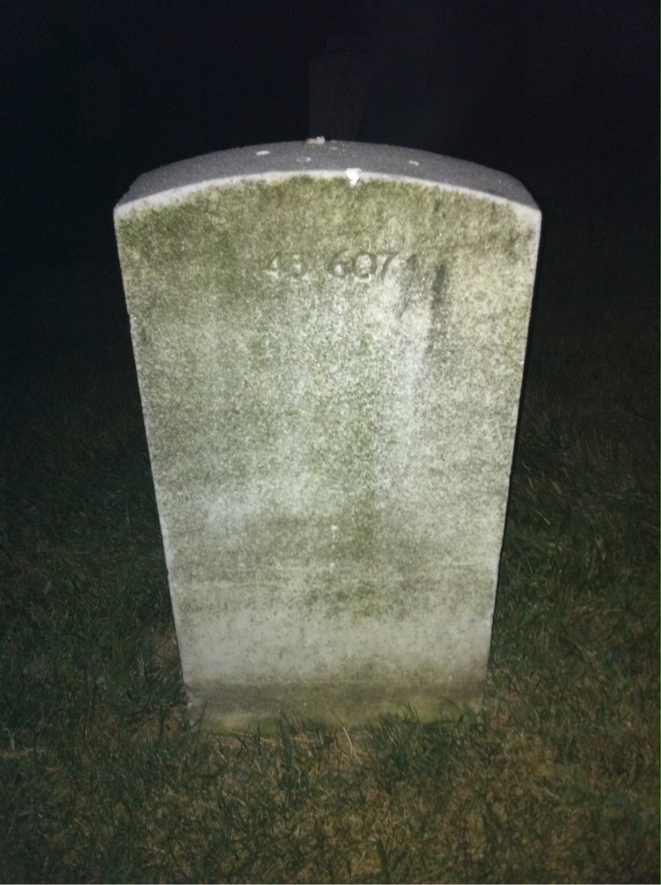 Back of headstone — Lester Mooney