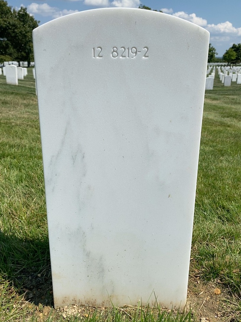 Back of headstone — Olan Collins