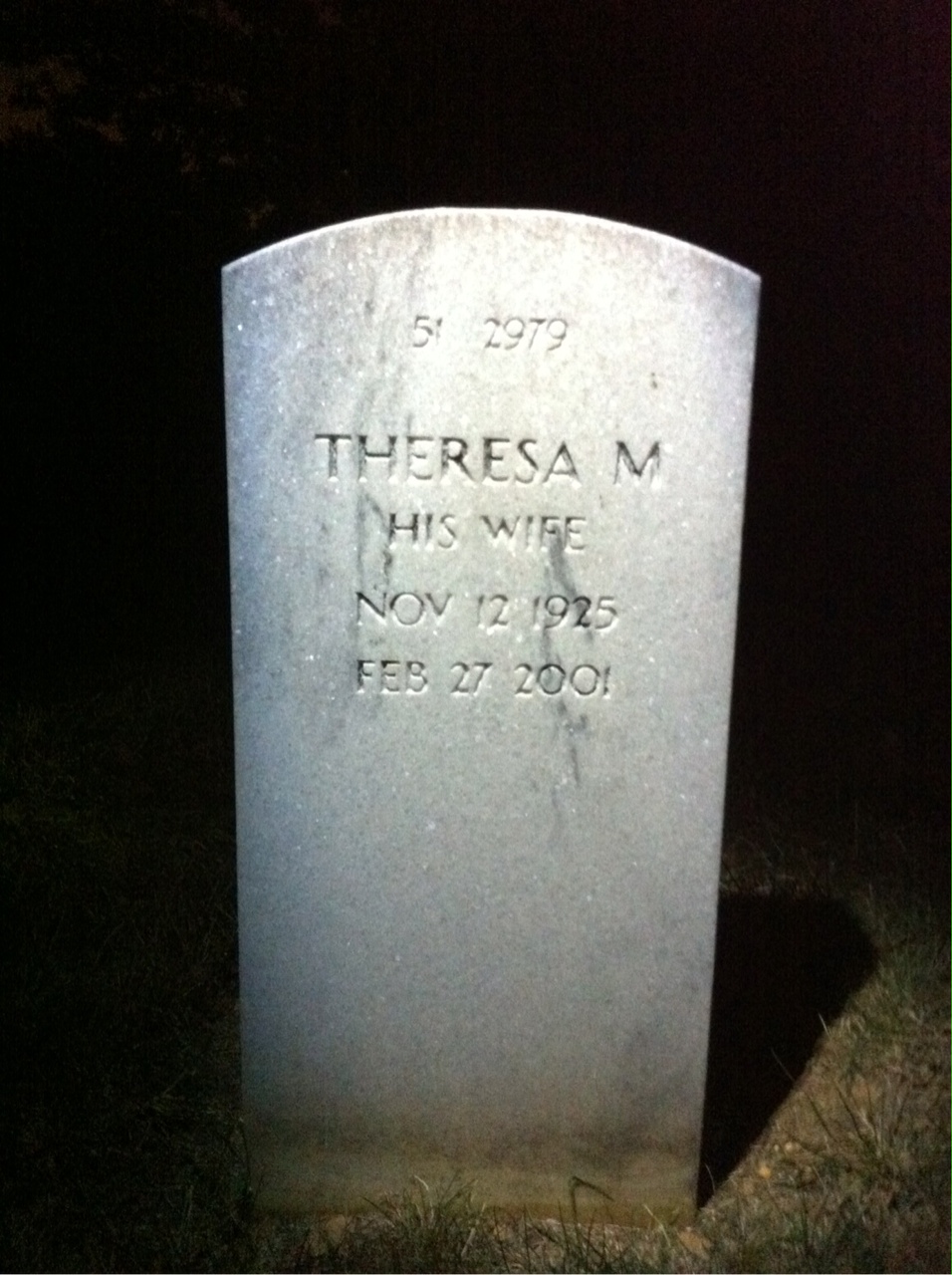 Back of headstone — William H Freeman