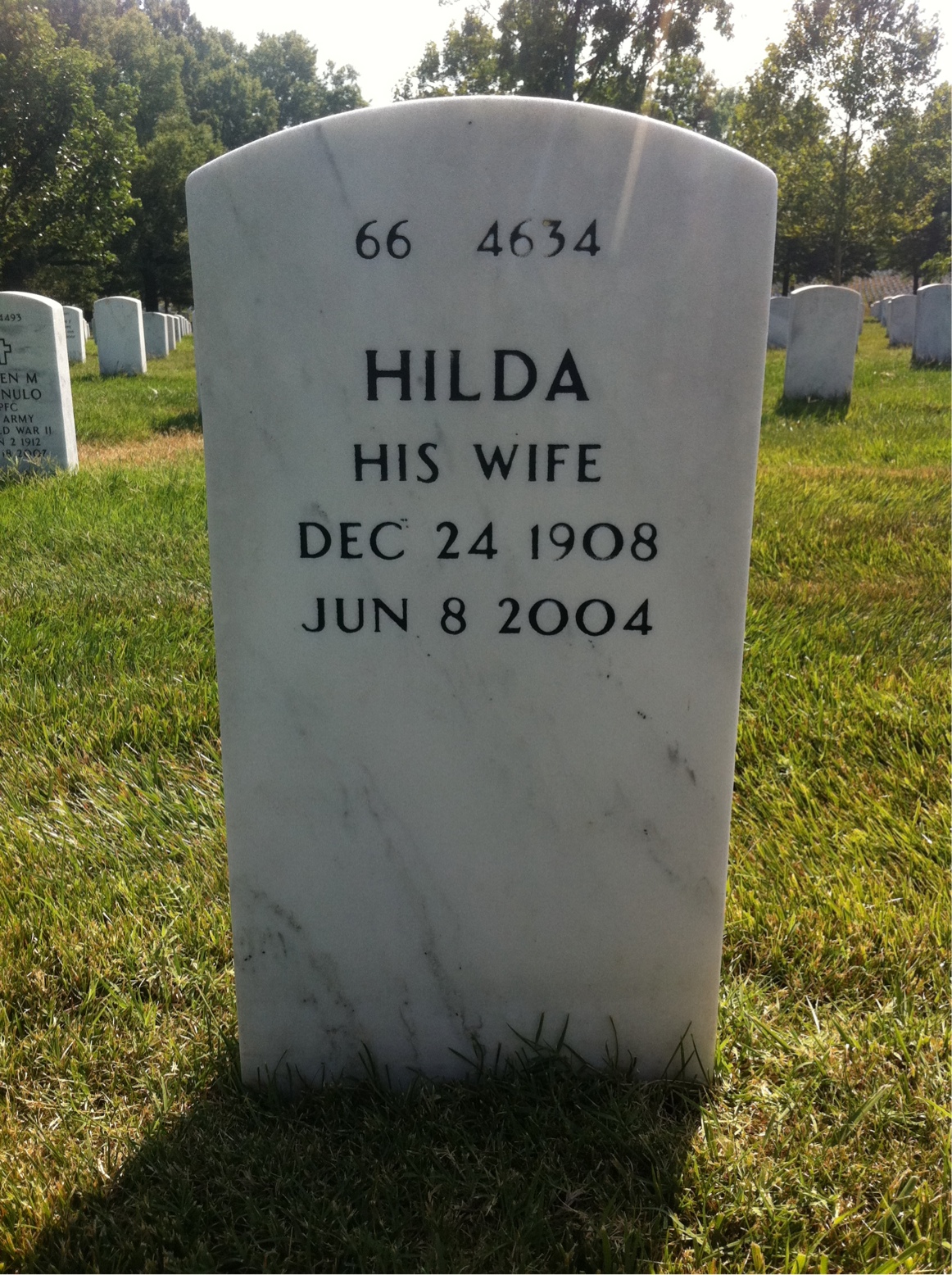 Back of headstone — Morris Flint