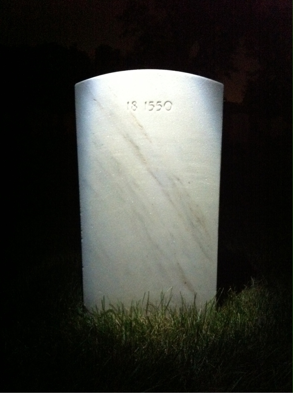 Back of headstone — Guss Arnold