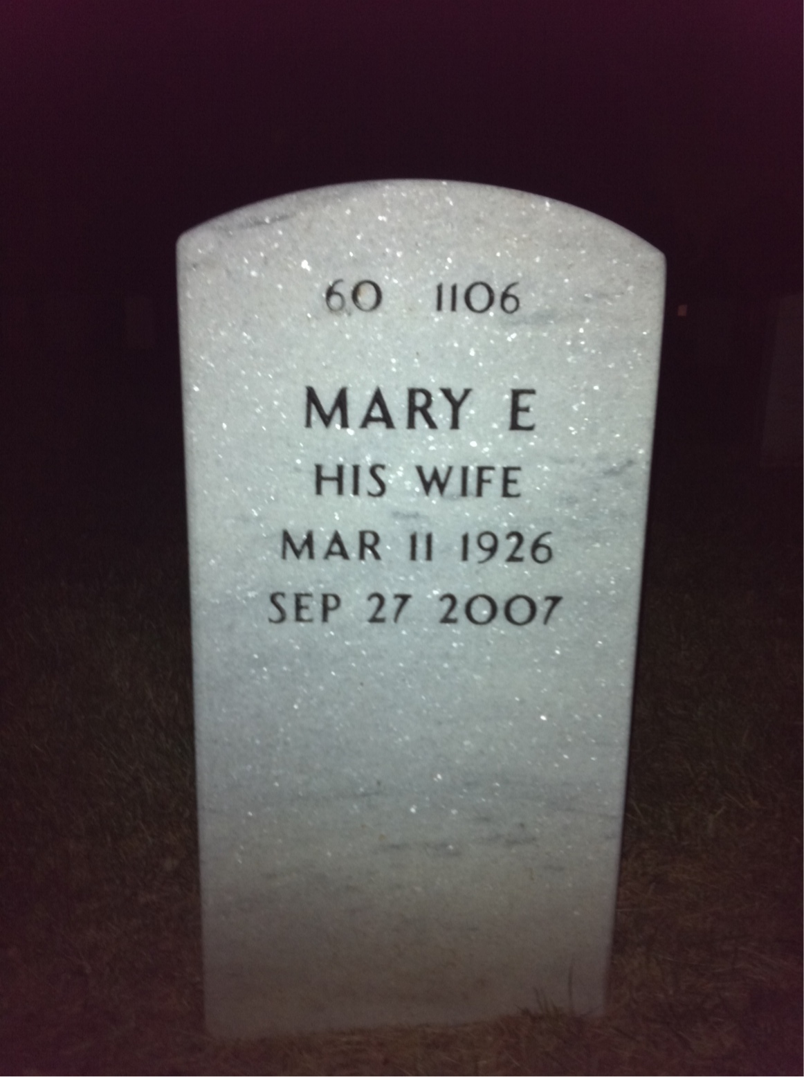 Back of headstone — Charles Woody
