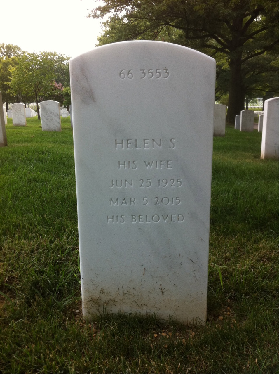 Back of headstone — Robert Landseadel