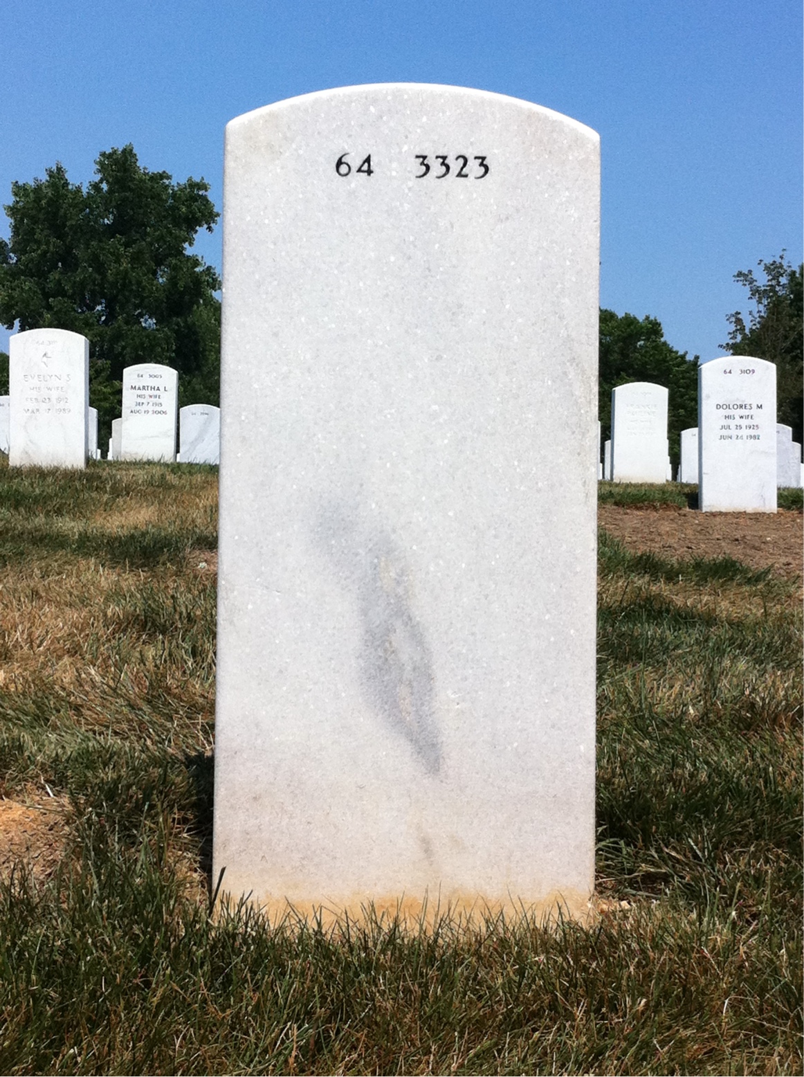 Back of headstone — Lawrence Caskin