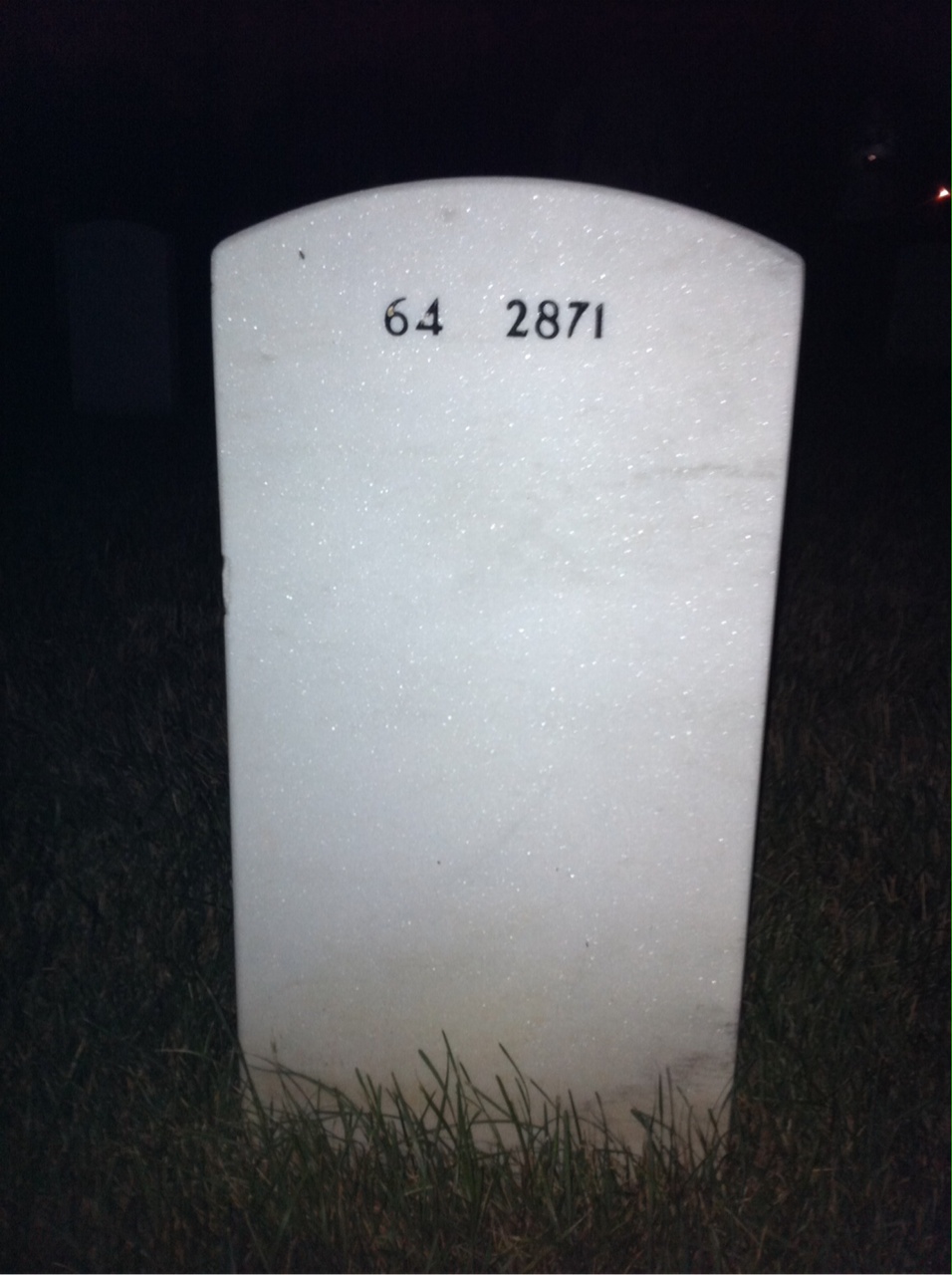 Back of headstone — William Hanley