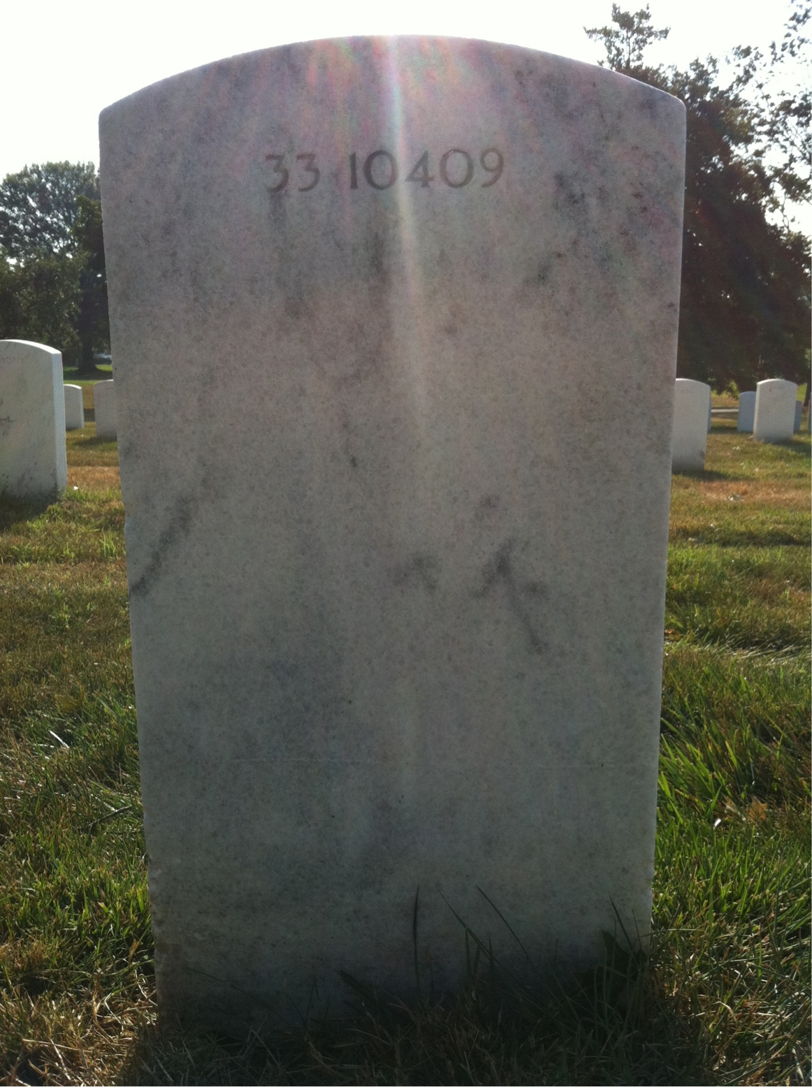 Back of headstone — James Mills