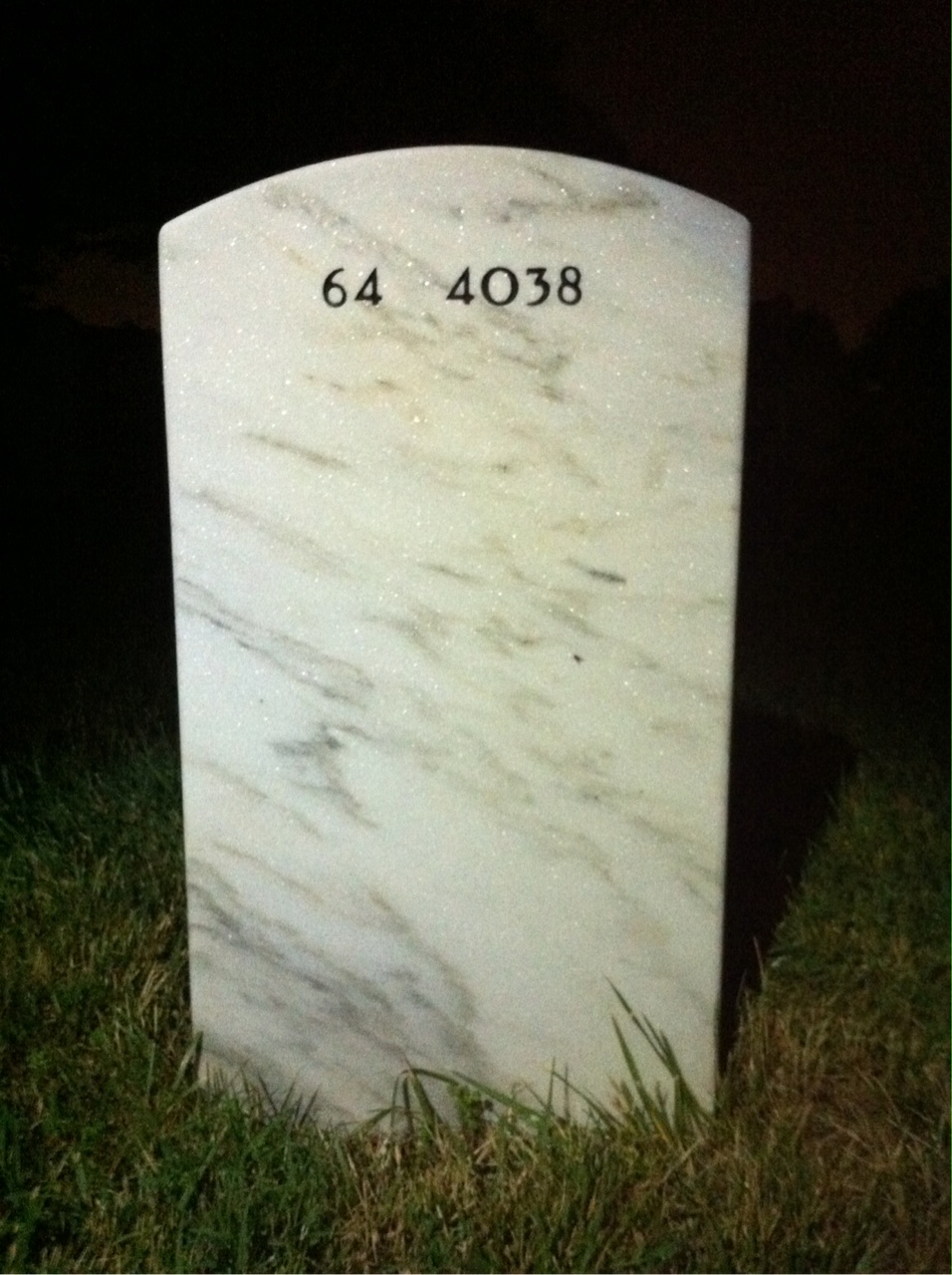 Back of headstone — Thomas Walker