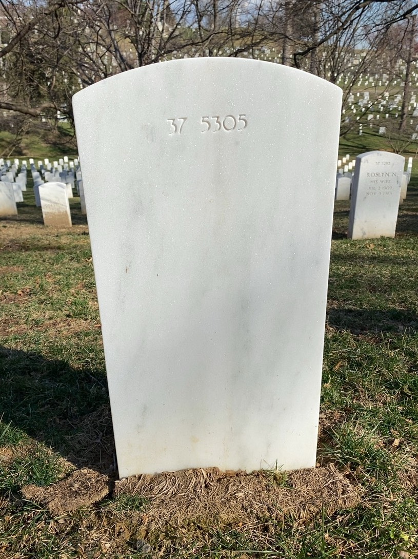 Back of headstone — William Kenneth Sullivan