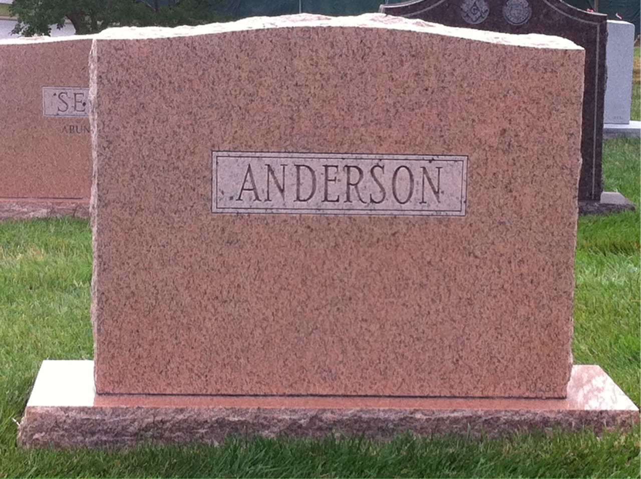 Back of headstone — Patricia Anderson