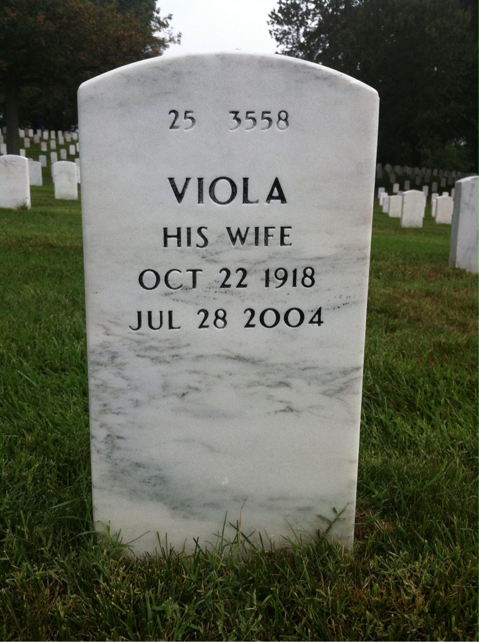 Back of headstone — Leroy Alford