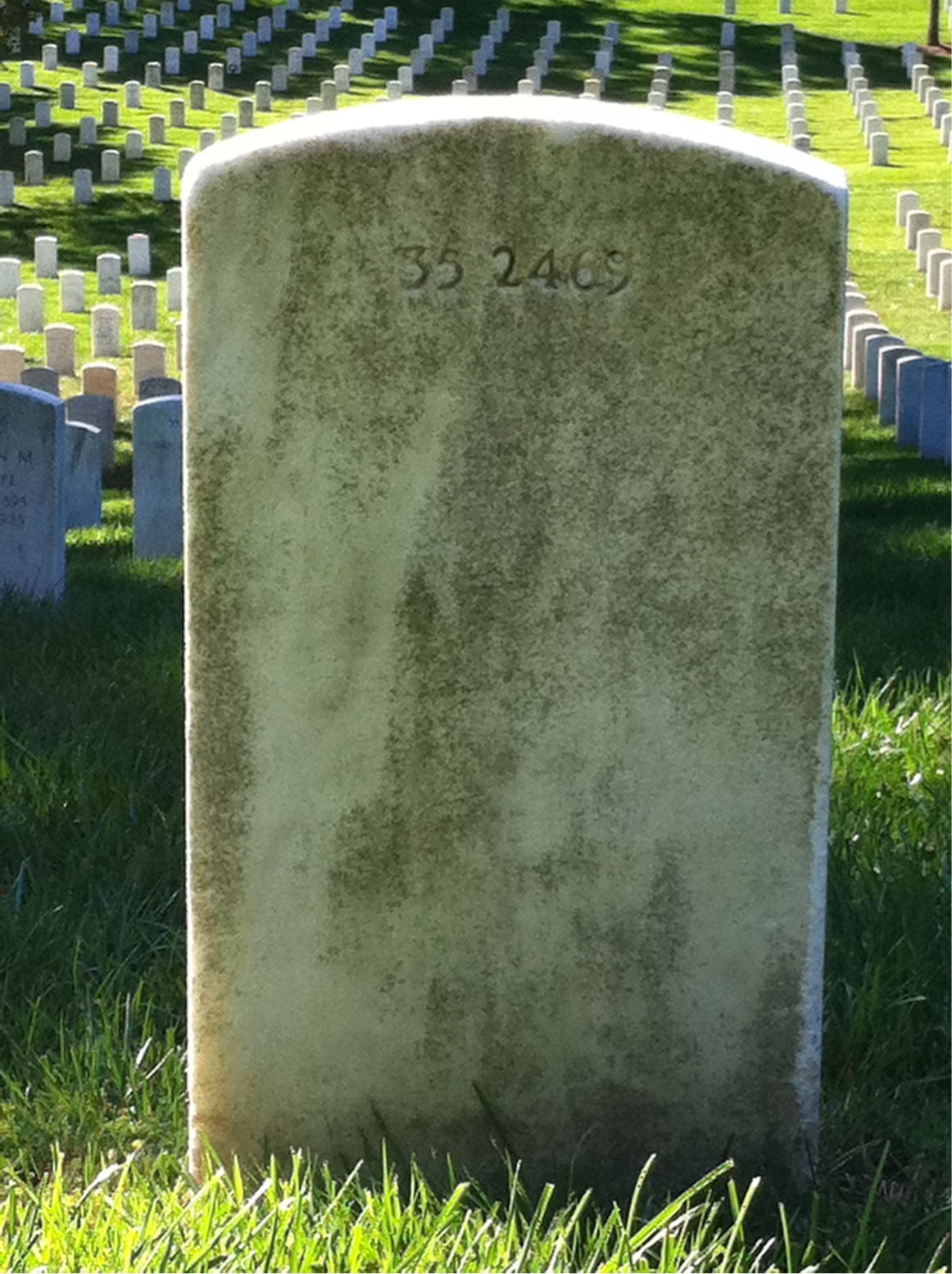 Back of headstone — Emmett Moore
