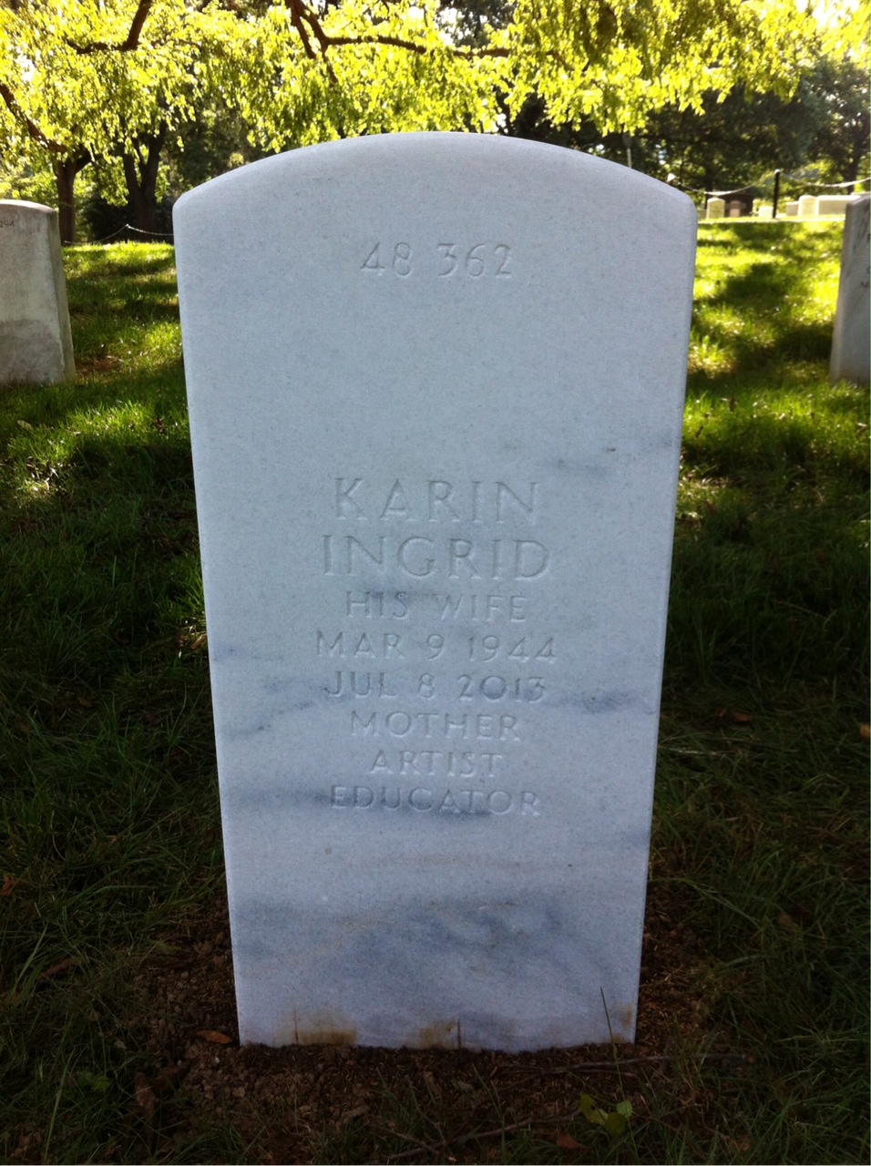 Back of headstone — Russell Landgrabe