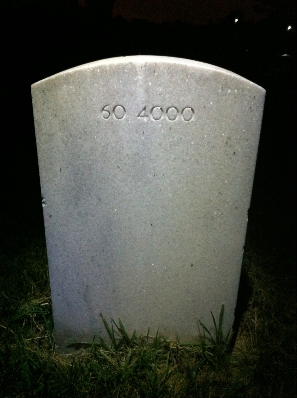 Back of headstone — William E Hennefer