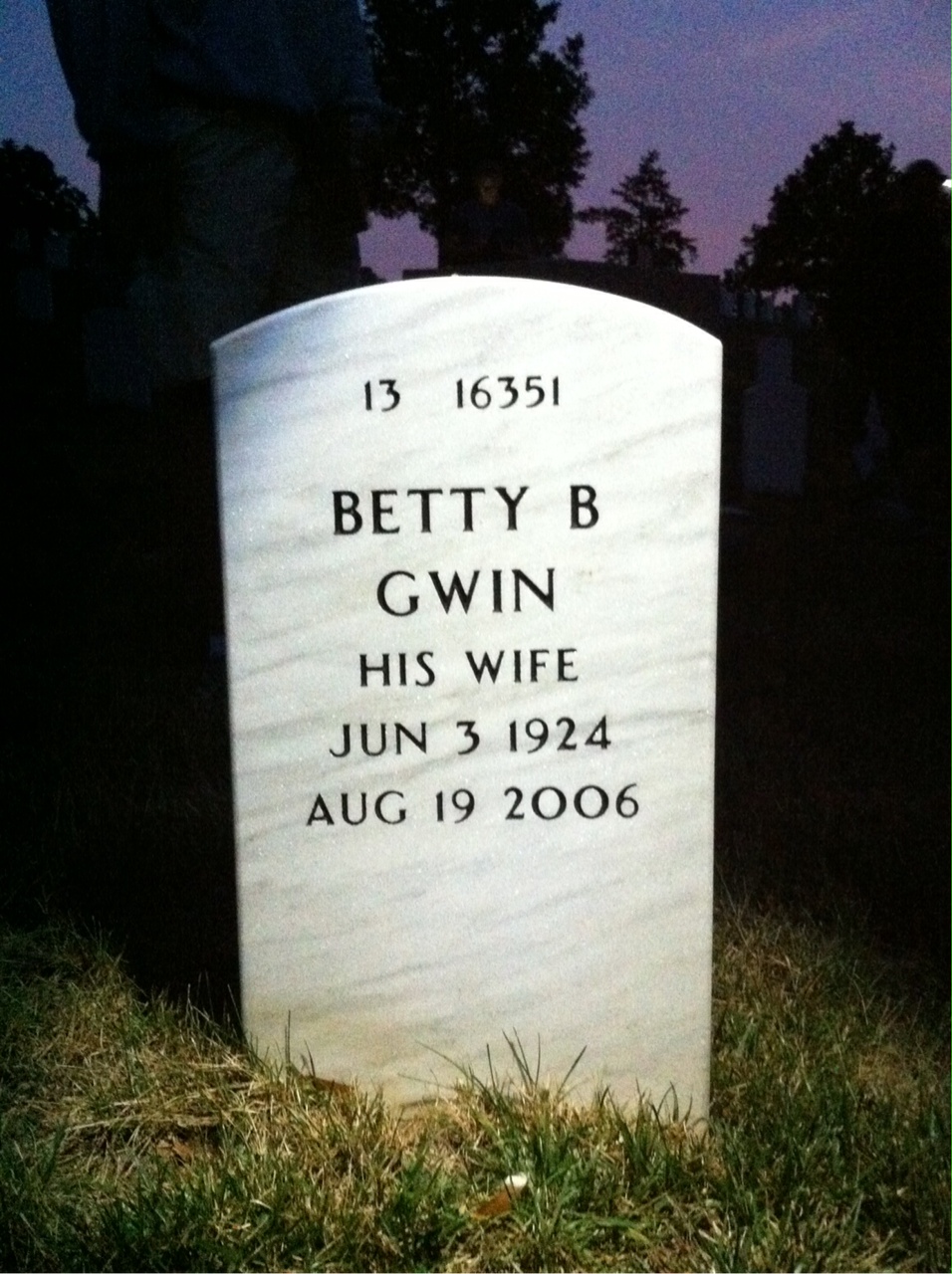 Back of headstone — John Latimer