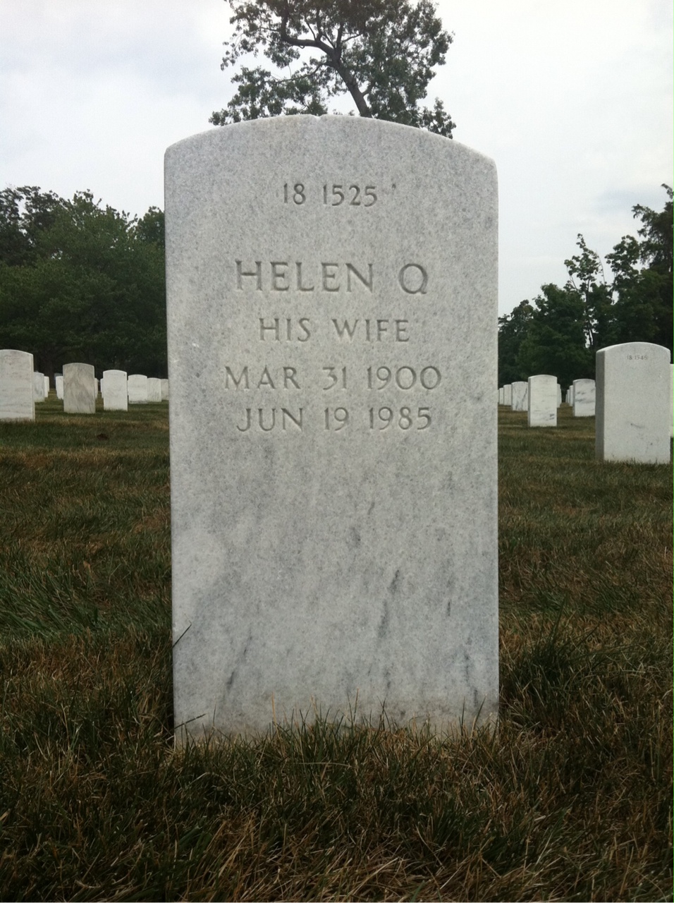 Back of headstone — Claude Adler
