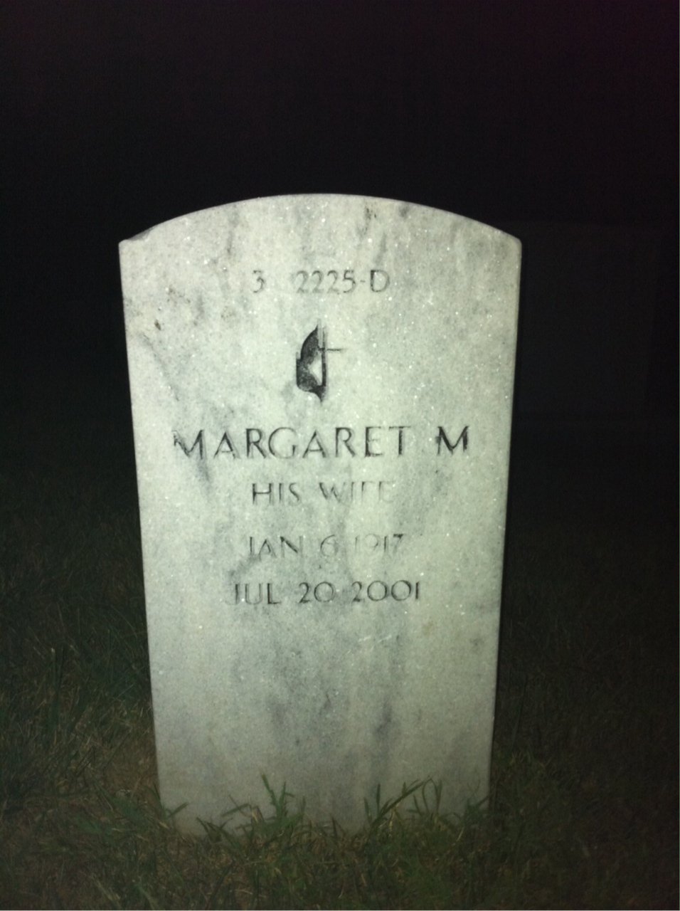 Back of headstone — Margaret Murray