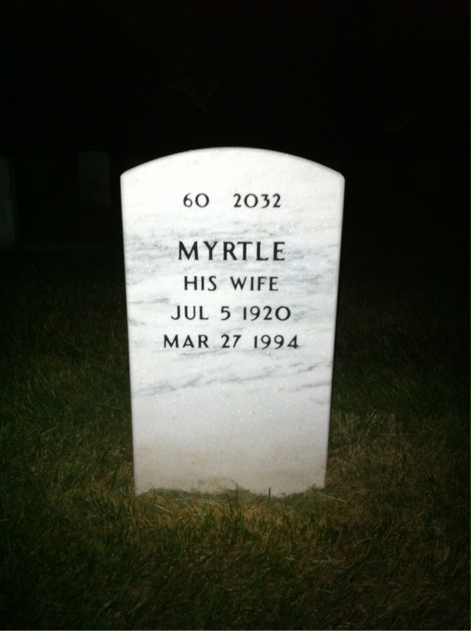 Back of headstone — Charles Williams