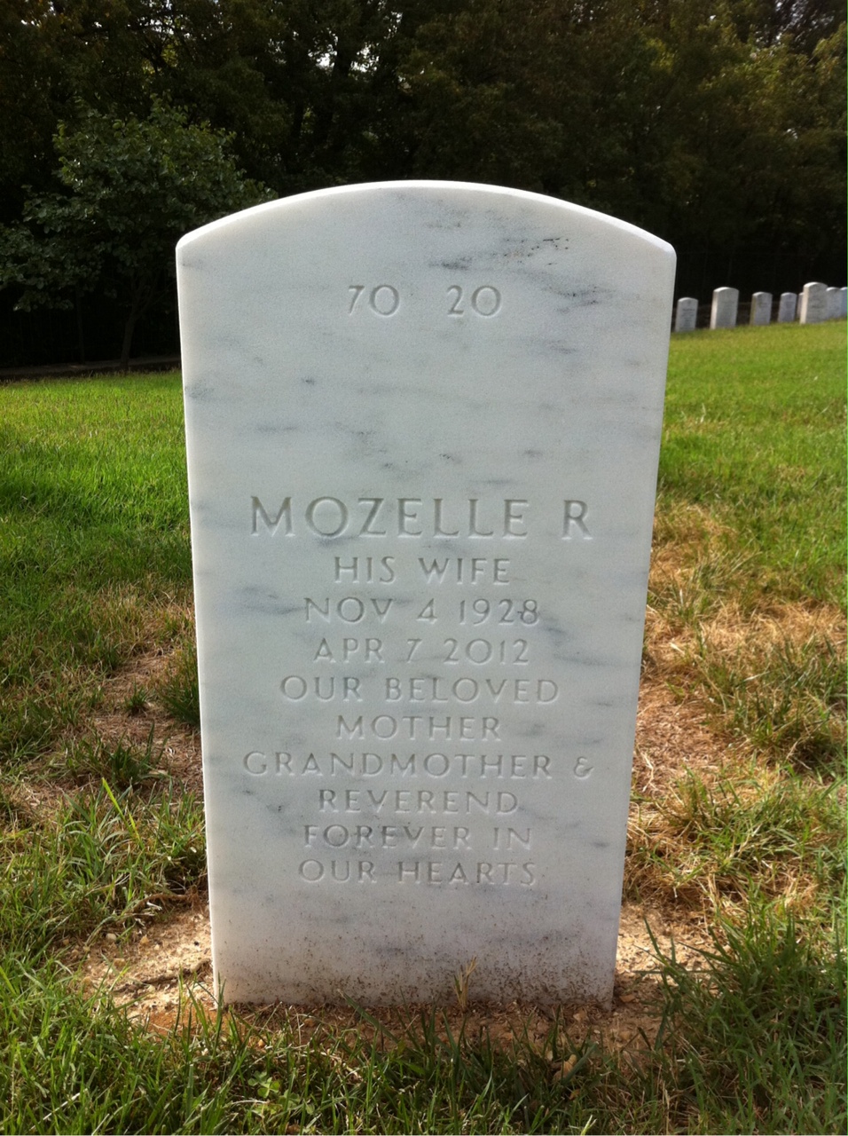 Back of headstone — Raymond Anderson