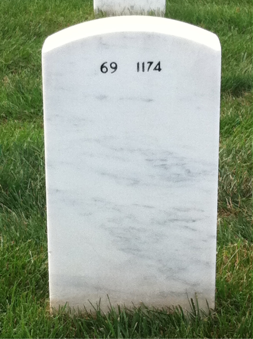 Back of headstone — Donald Martin