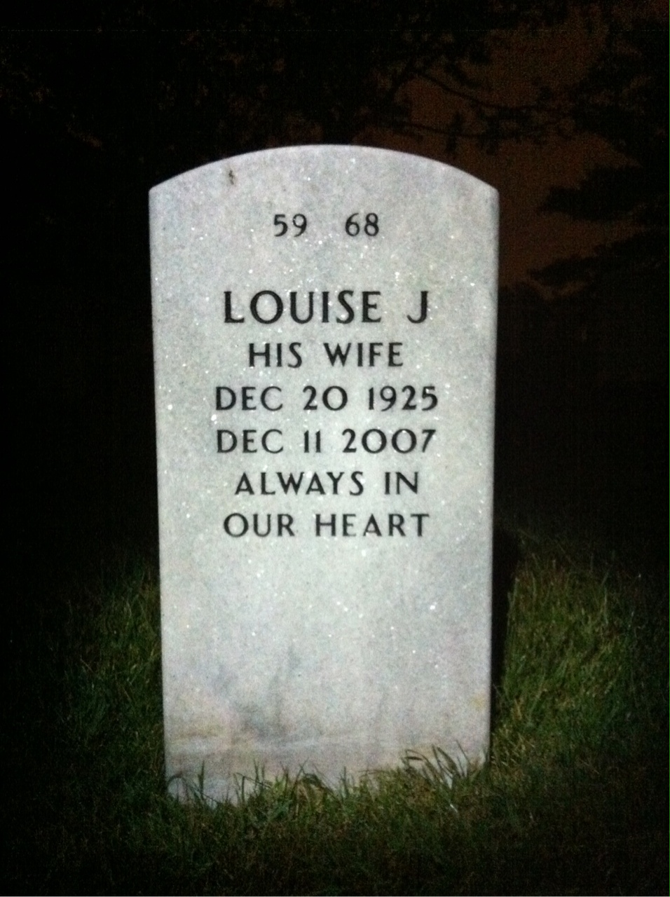 Back of headstone — Charles Caramazza