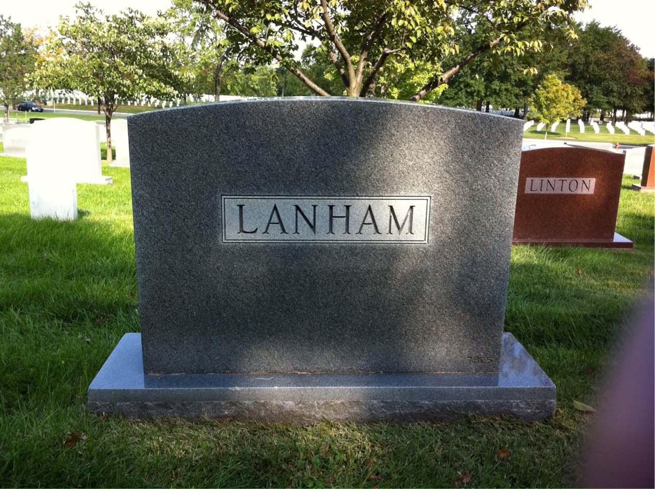 Back of headstone — Julius Lanham