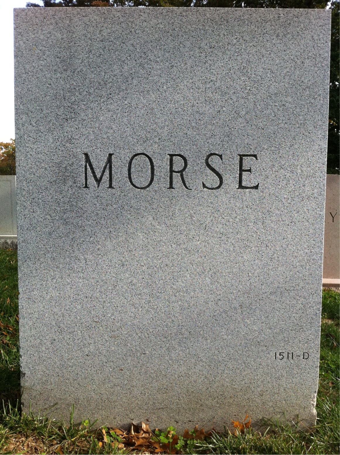 Back of headstone — Robert Morse