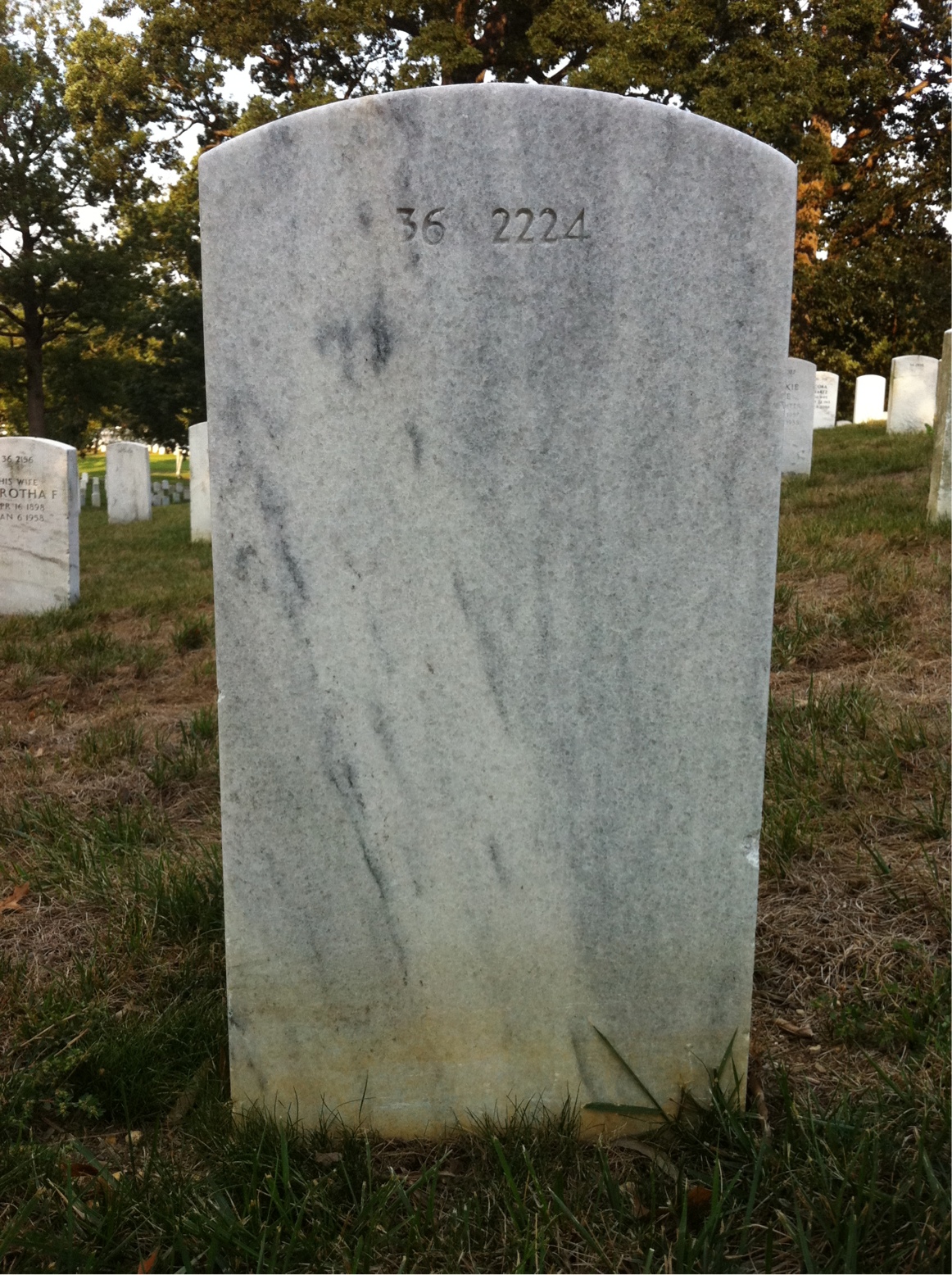 Back of headstone — Helen Cunningham