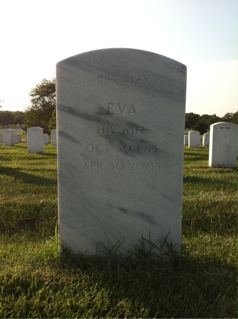 Back of headstone — Glenn Johnson