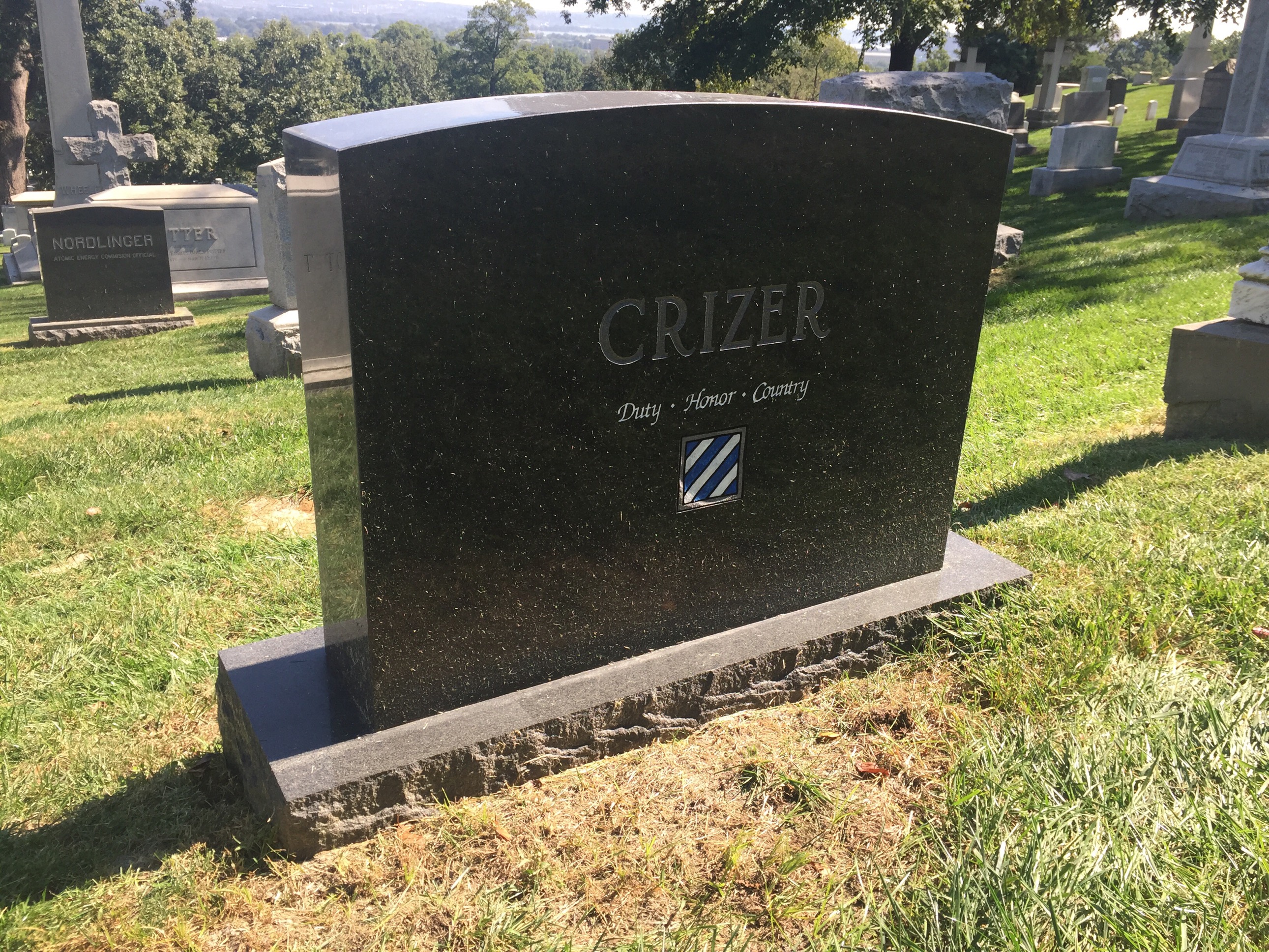 Back of headstone — Pat Crizer