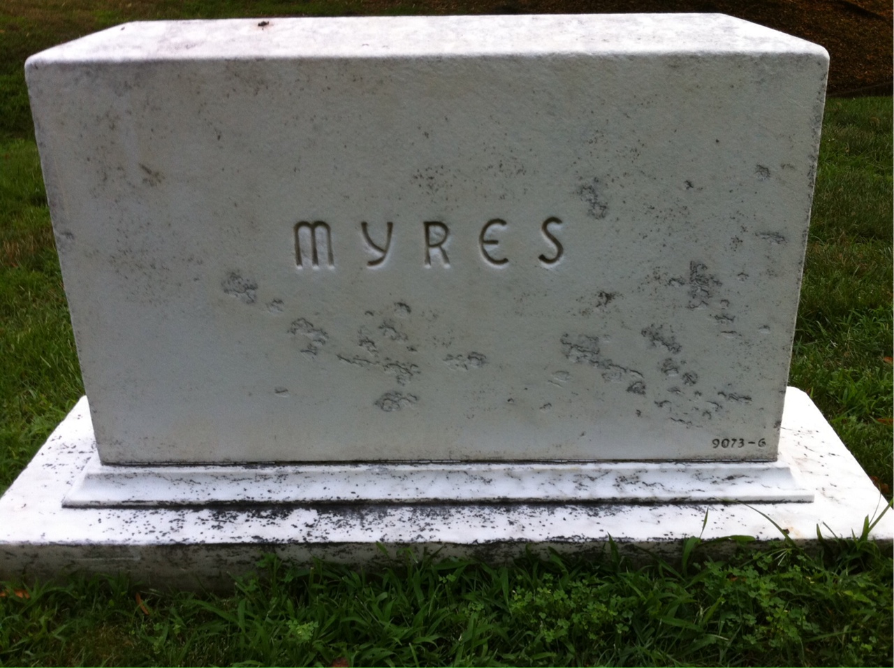 Back of headstone — Grace Myres