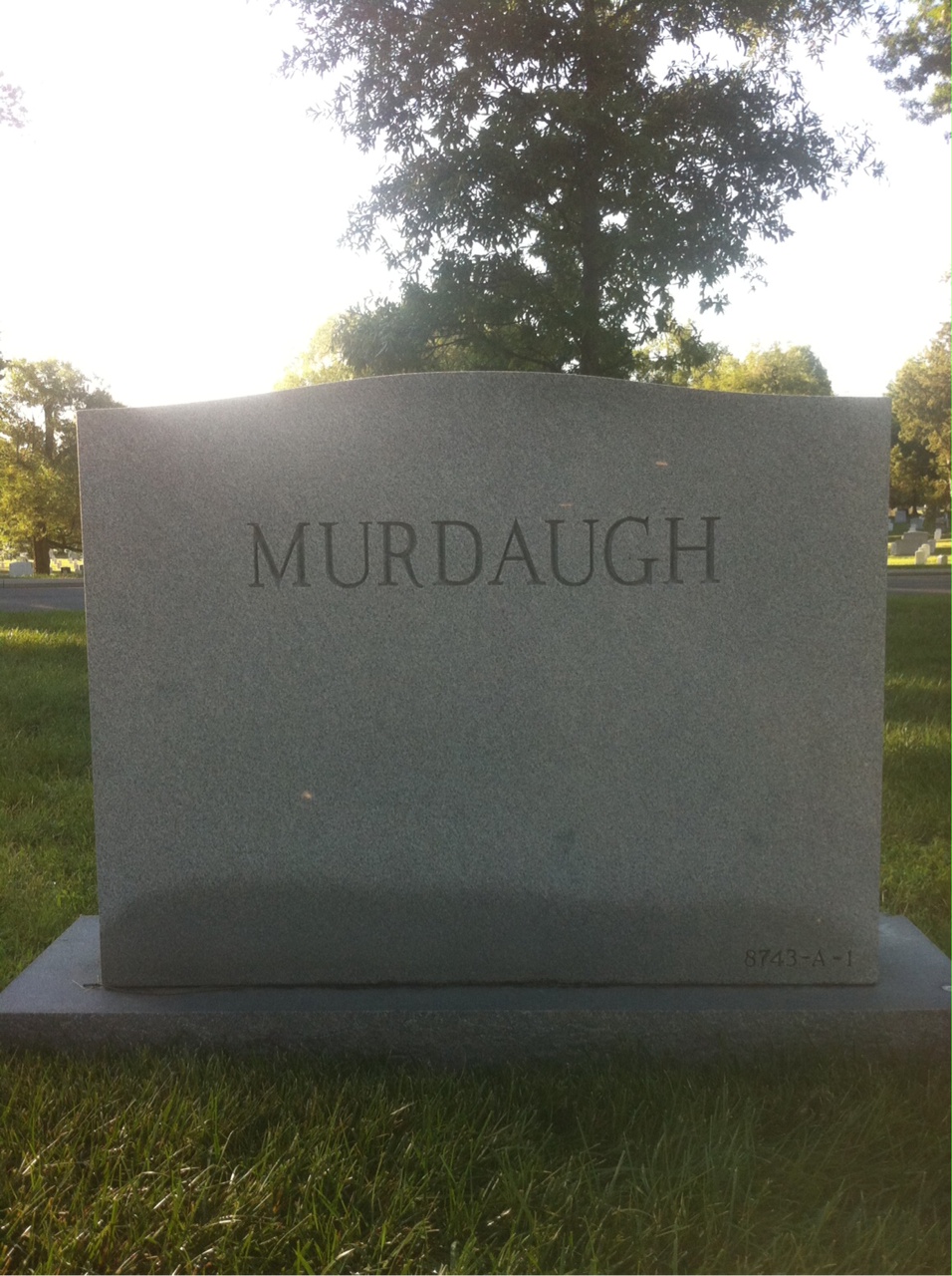 Back of headstone — Albert Murdaugh