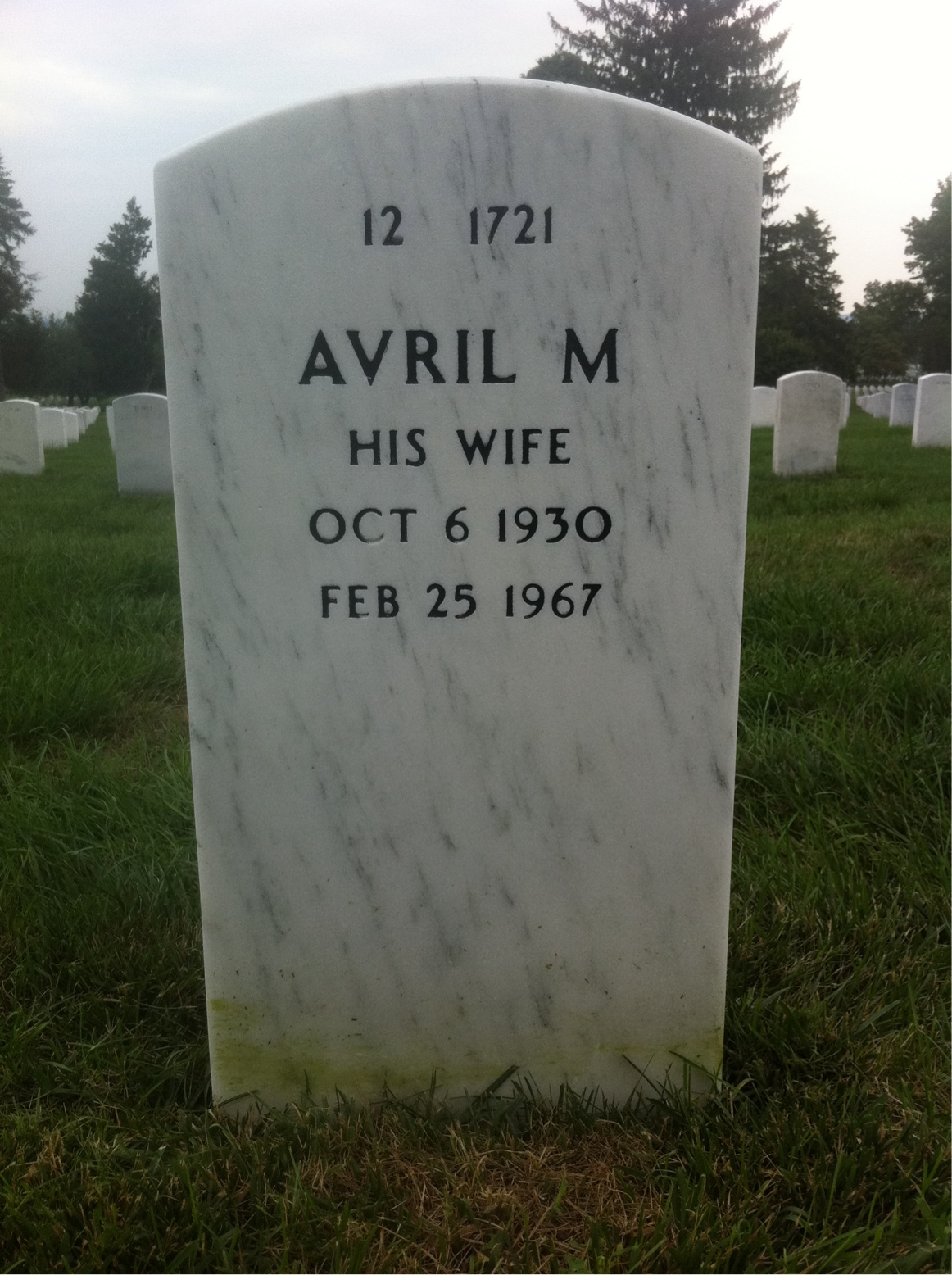 Back of headstone — Heyward Jeffers