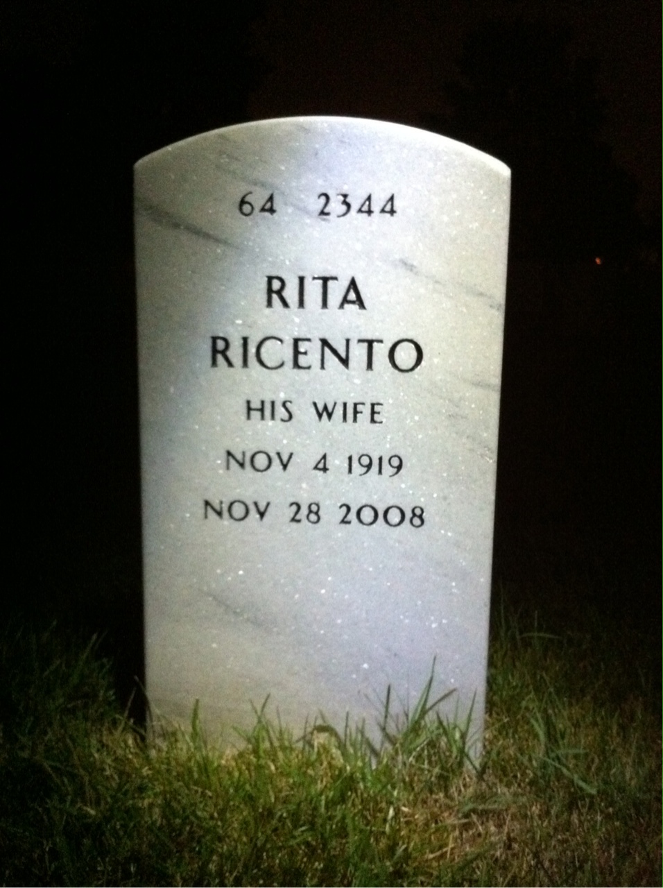 Back of headstone — Max Garland