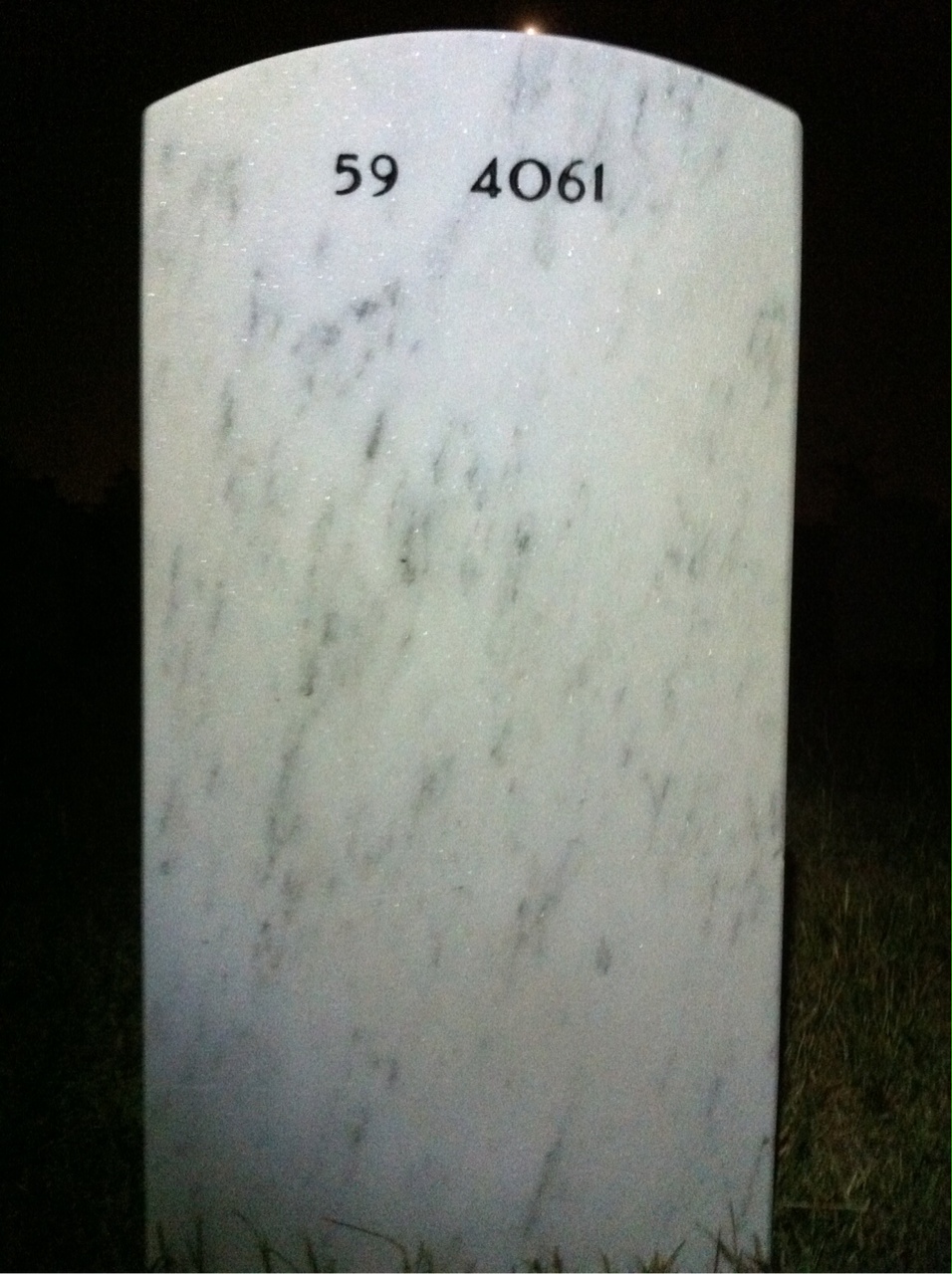 Back of headstone — David Armitage