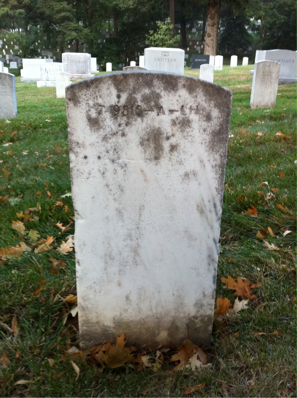 Back of headstone — Langdon Morris