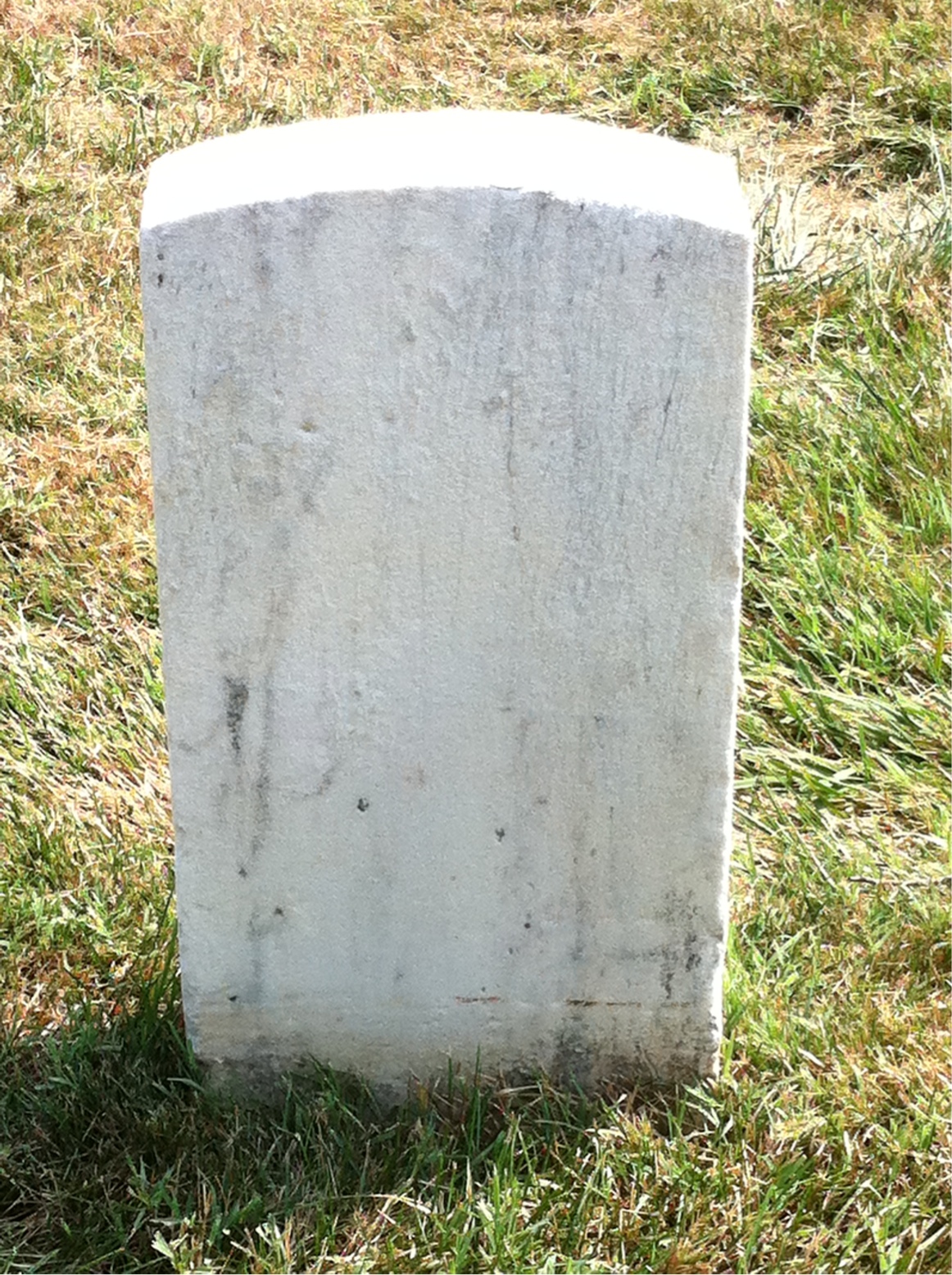 Back of headstone — Joseph Adams