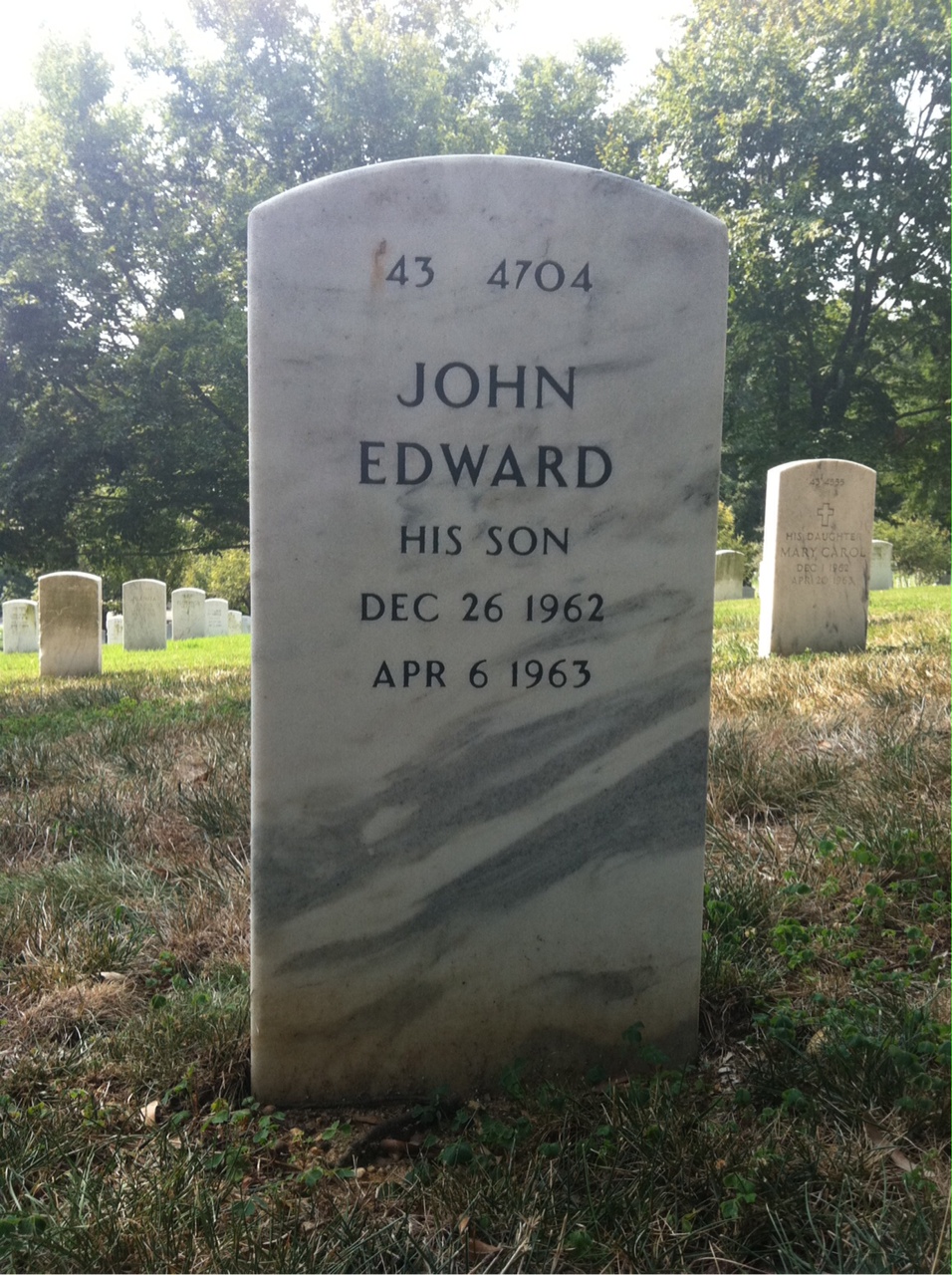 Back of headstone — William Burris
