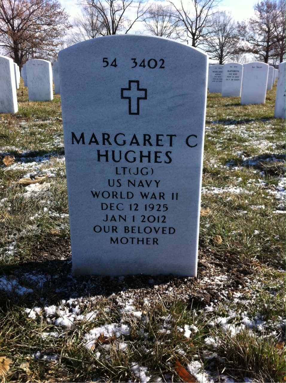 Back of headstone — Albert Hughes