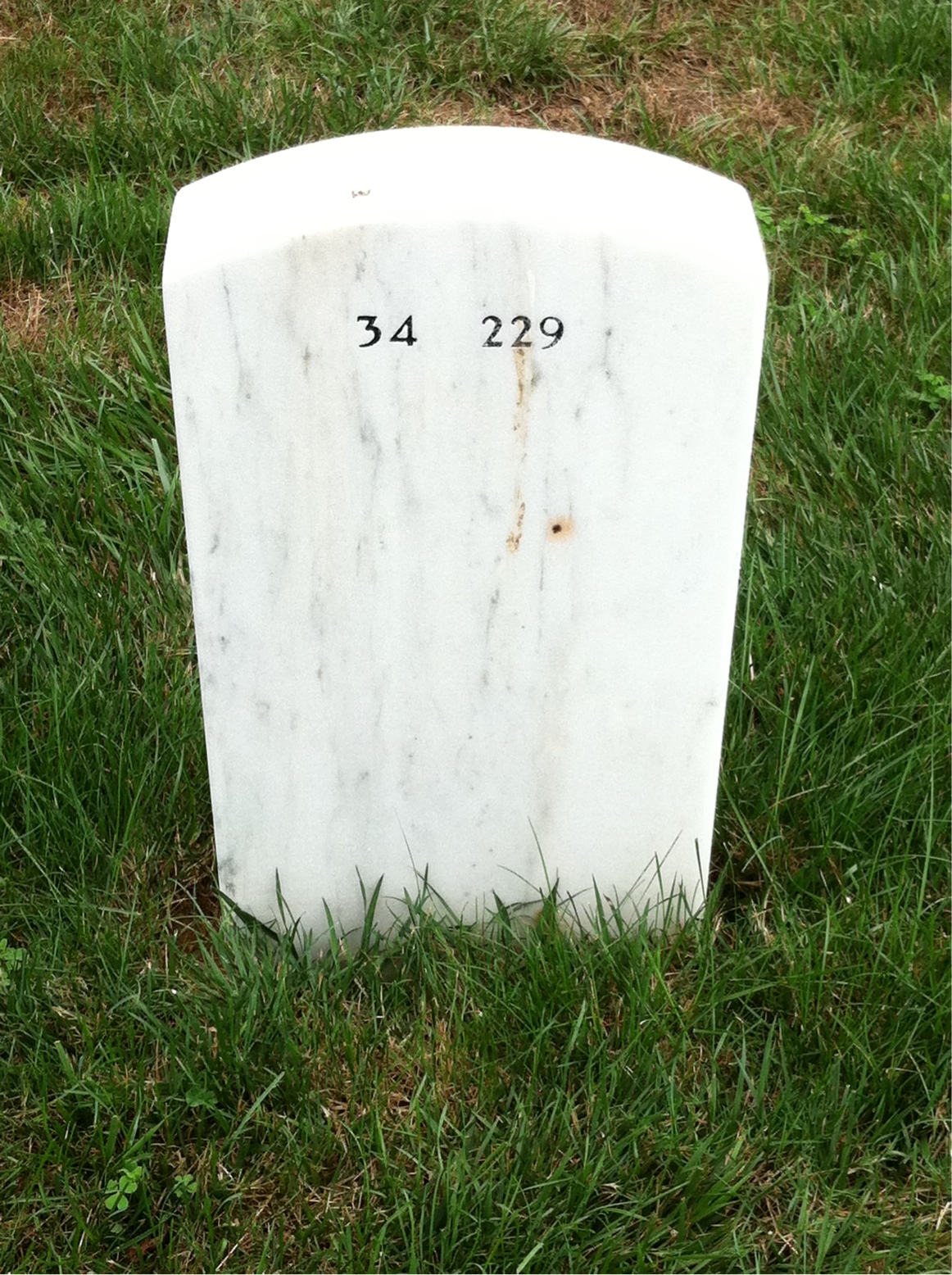 Back of headstone — William Galvin