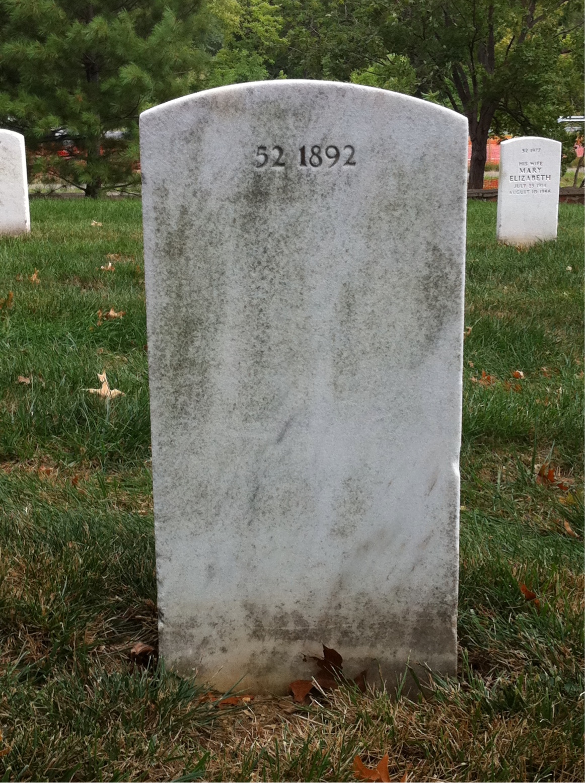 Back of headstone — Charles E Roberts